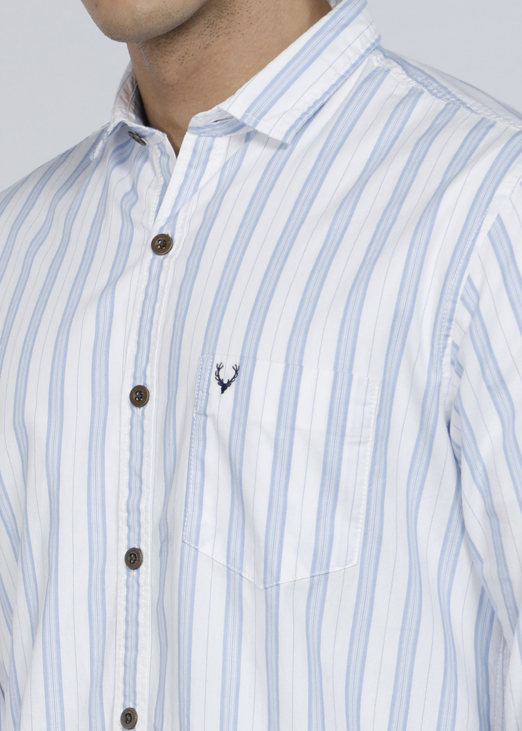 Image of Allen Solly Men Regular Fit Striped Casual Shirt