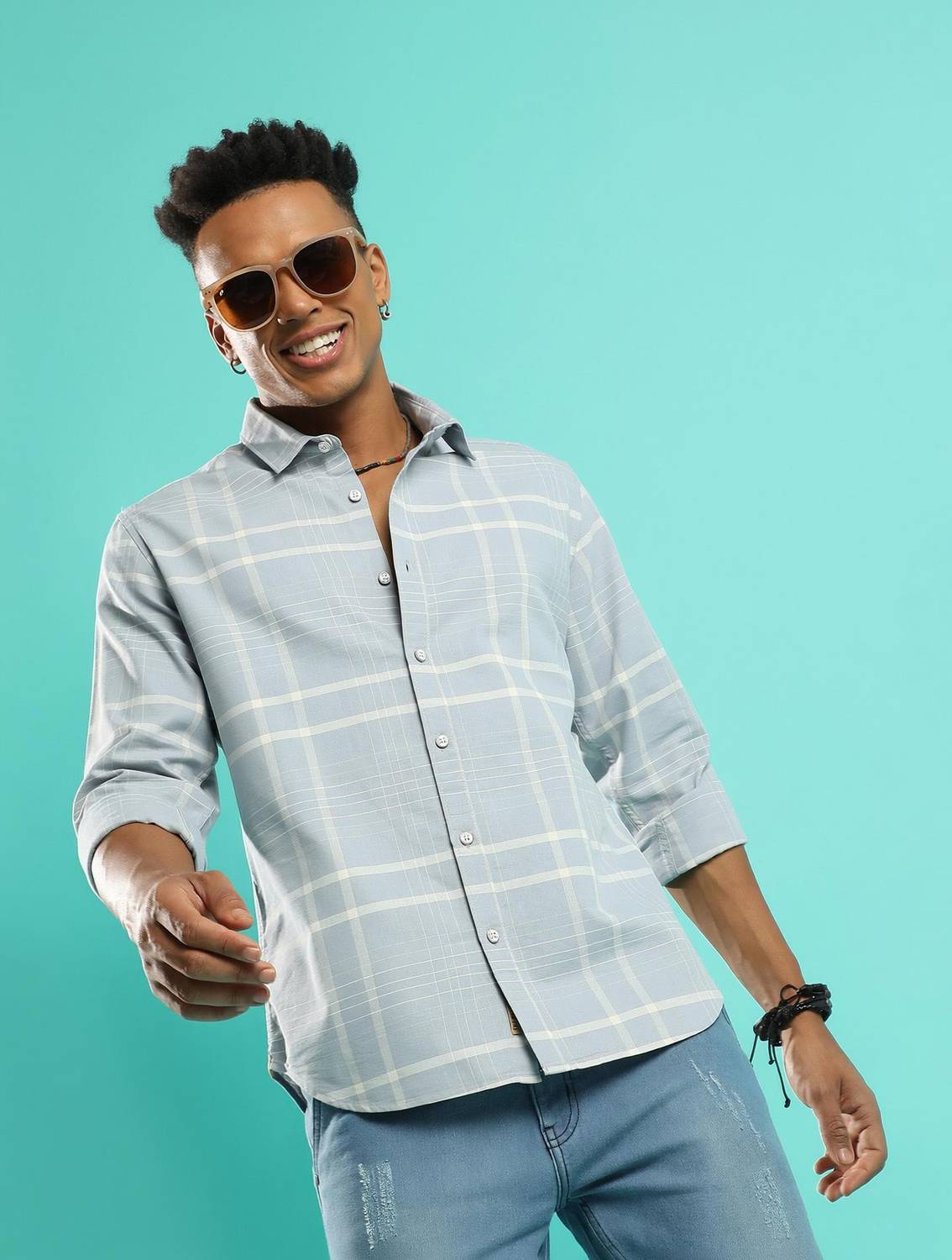 CAHOOT Men Printed Casual Grey Shirt