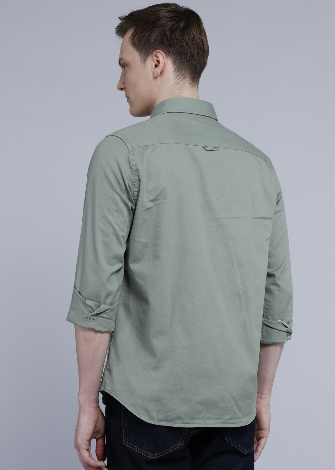 Image of U.S. Polo Assn. Denim Co. Men Solid Casual Green Shirt