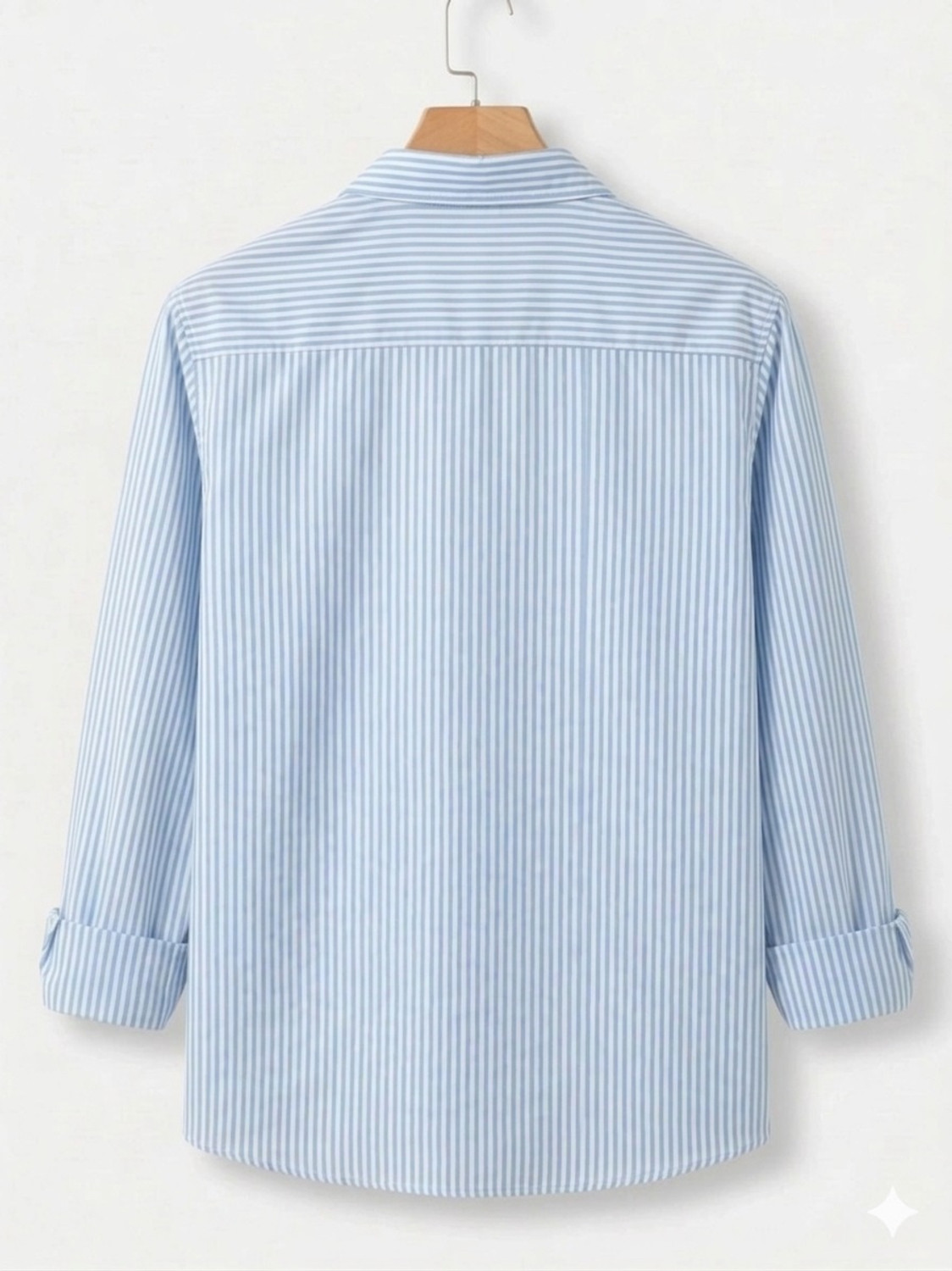 Image of METRONAUT Men Striped Casual Light Blue, White Shirt