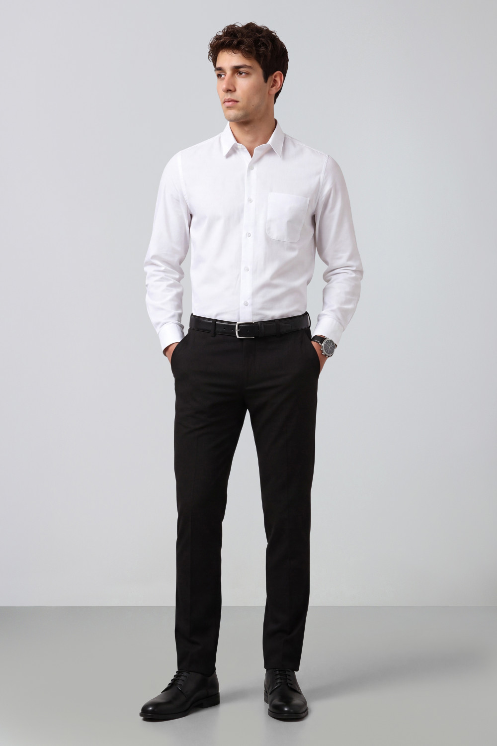 Image of PETER ENGLAND Men Solid Formal White Shirt