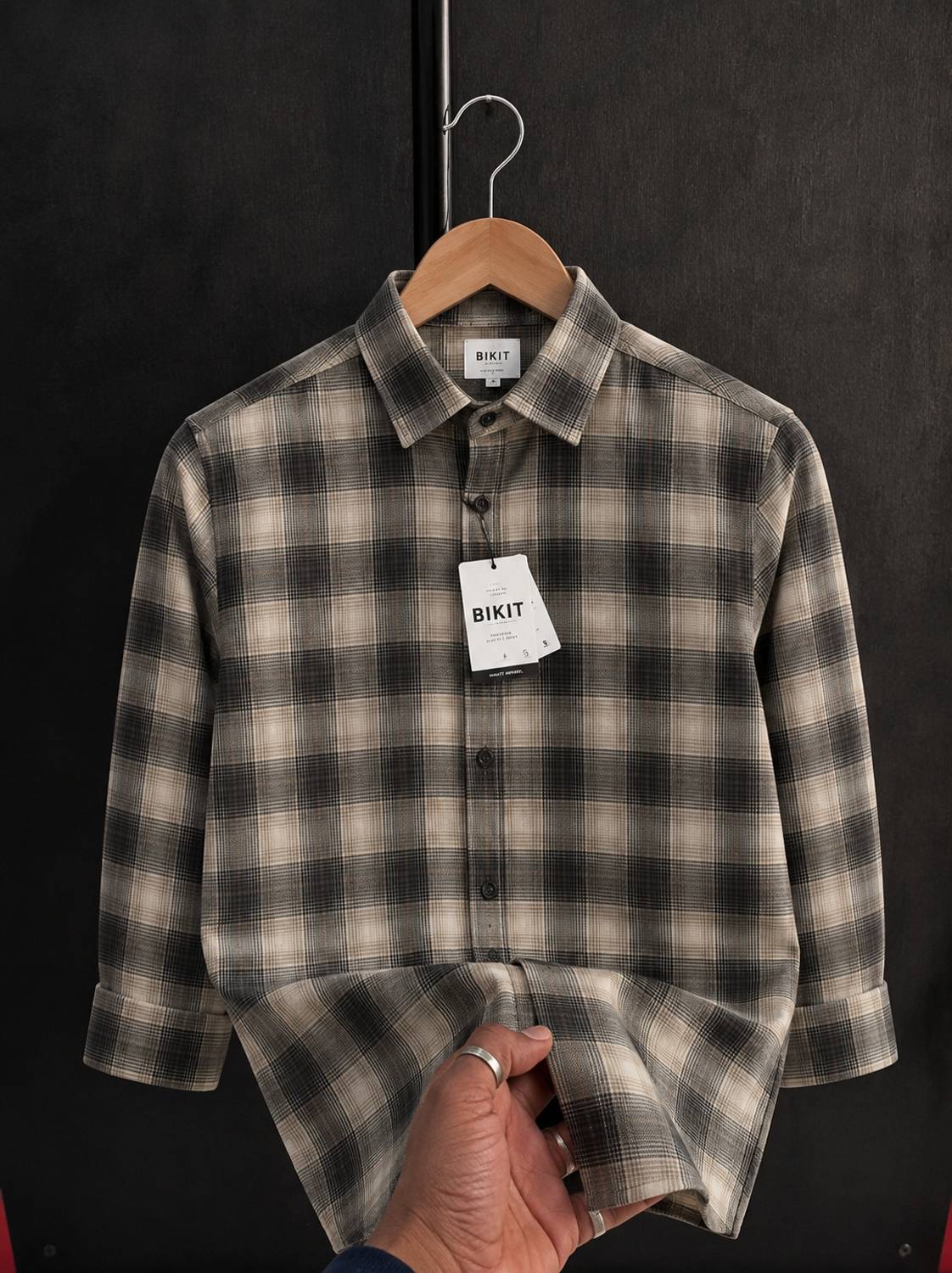 BIKIT Men Checkered Brown Shirt - Image 1