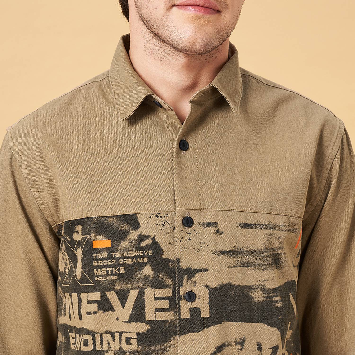Street 808 Men Printed Casual Brown Shirt - Image 5