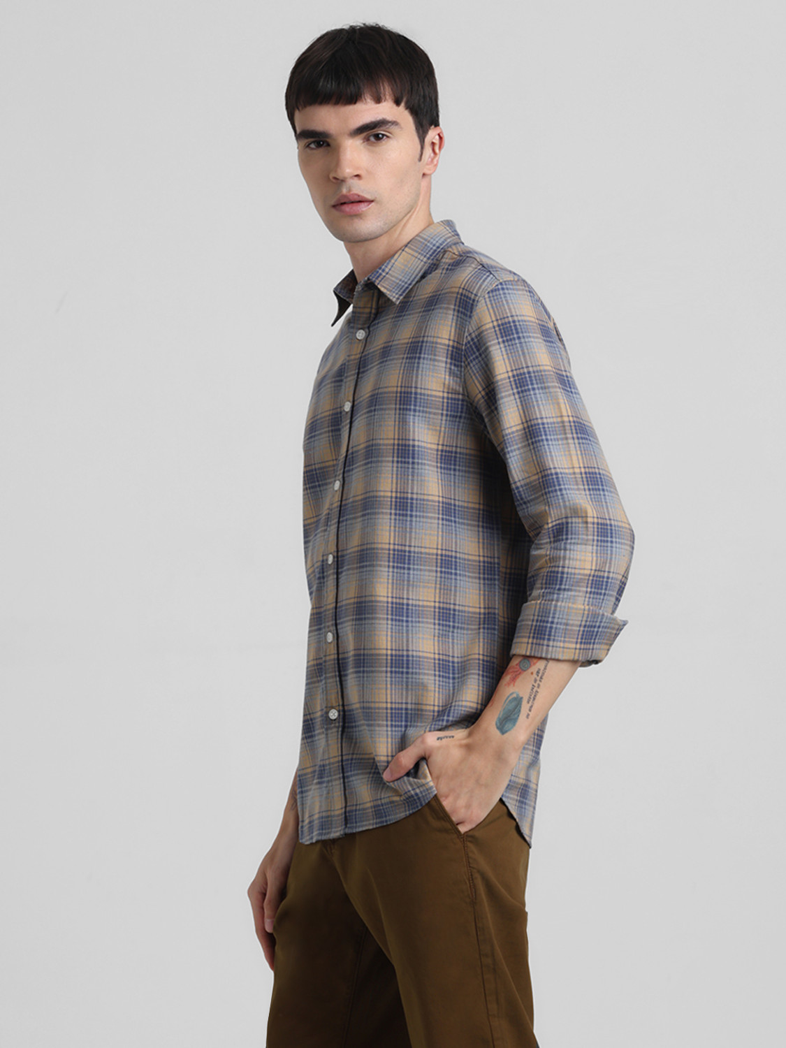 Image of JACK & JONES Men Checkered Casual Multicolor Shirt