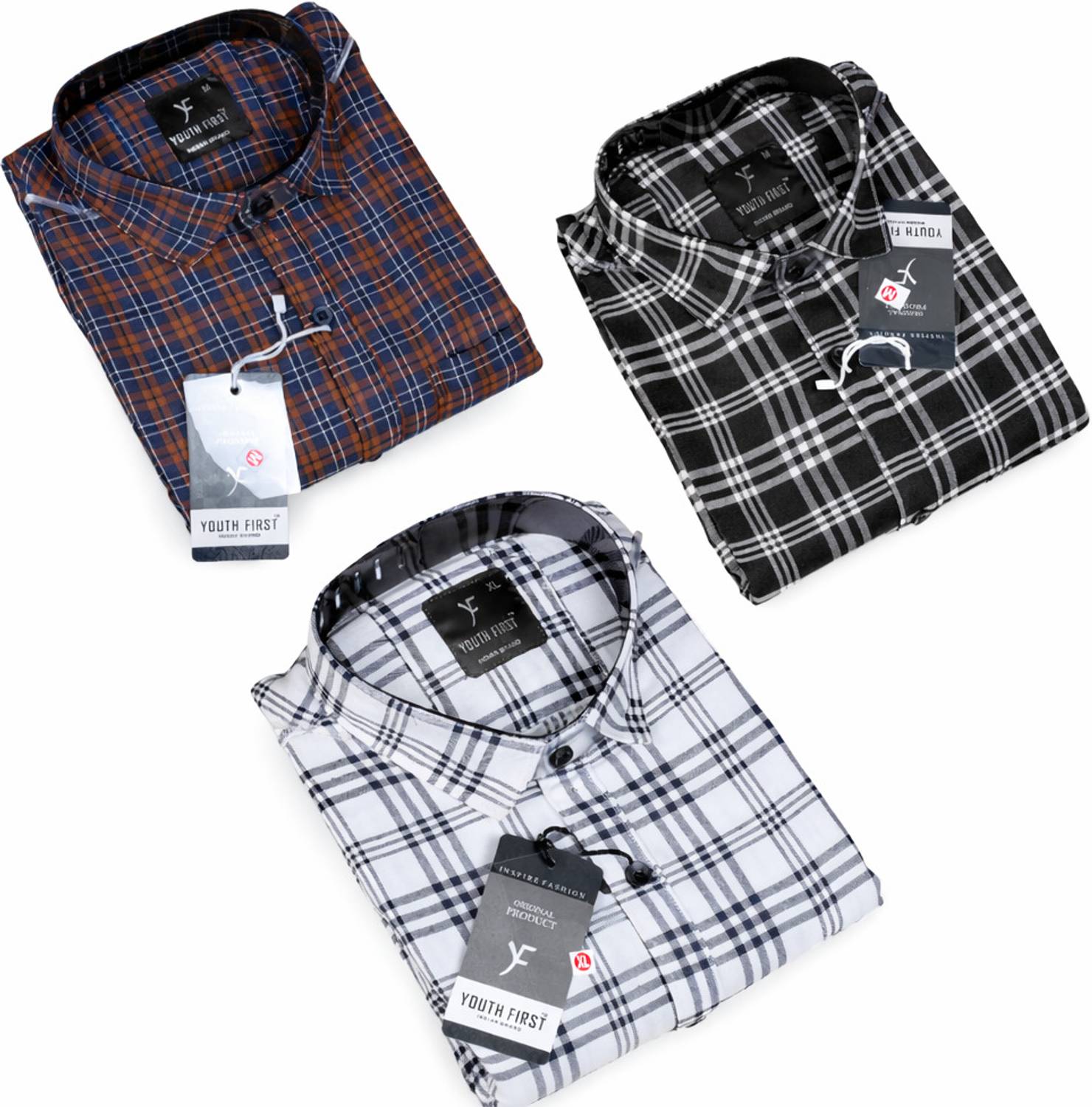 youth first Men Regular Fit Checkered Spread Collar Casual Shirt