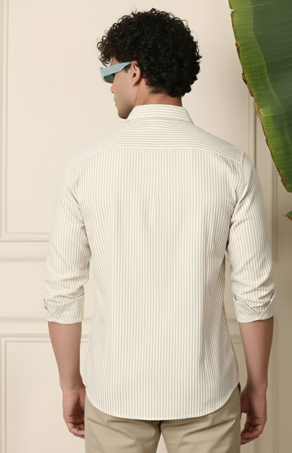 Image of METRONAUT Men Striped Casual Brown Shirt