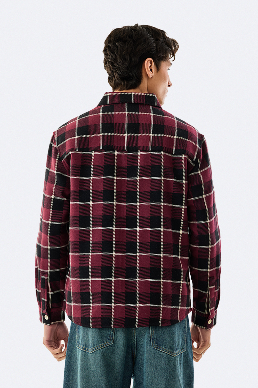 Image of Snitch Men Checkered Casual Maroon Shirt