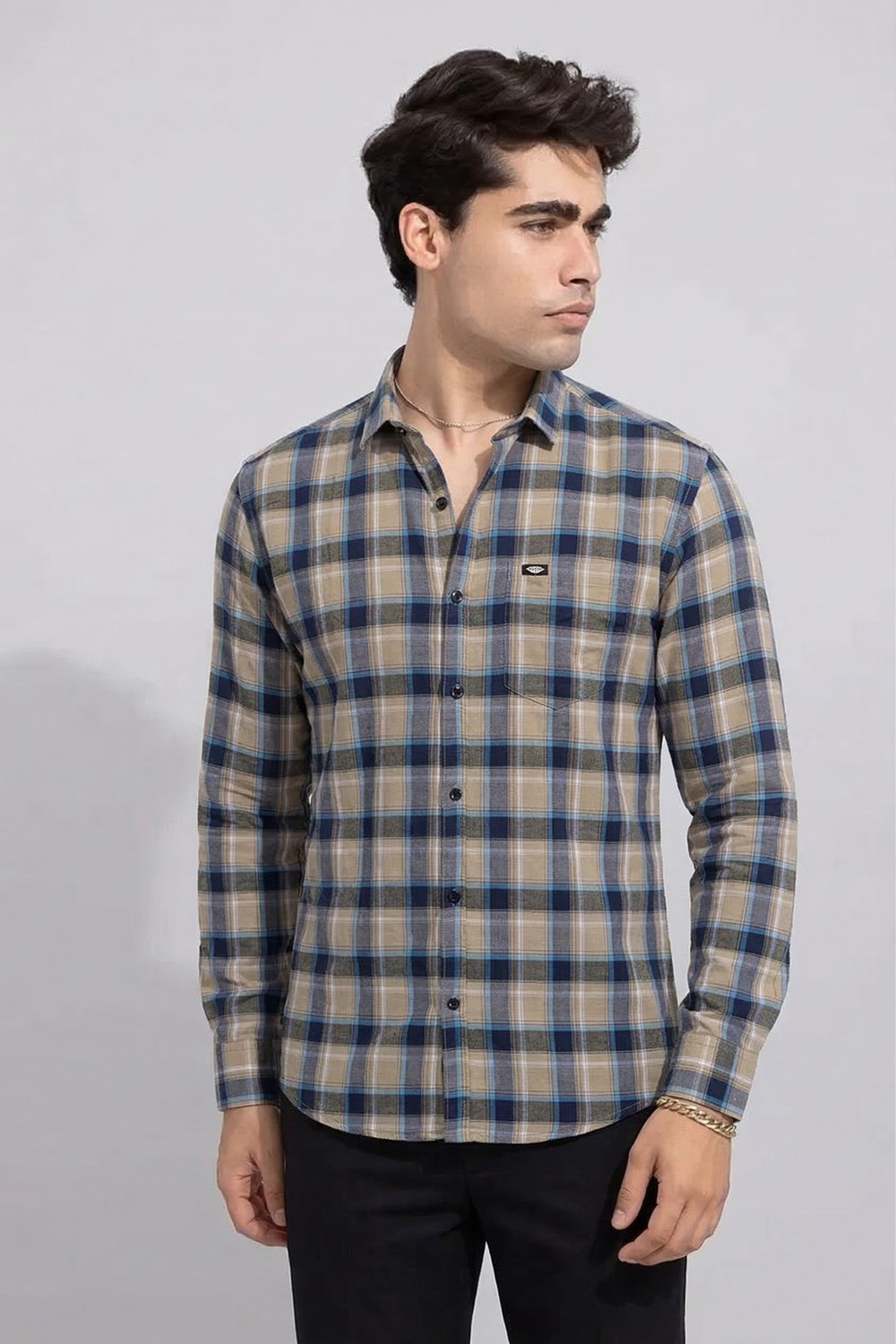 Image of METRONAUT Men Checkered Casual Multicolor Shirt