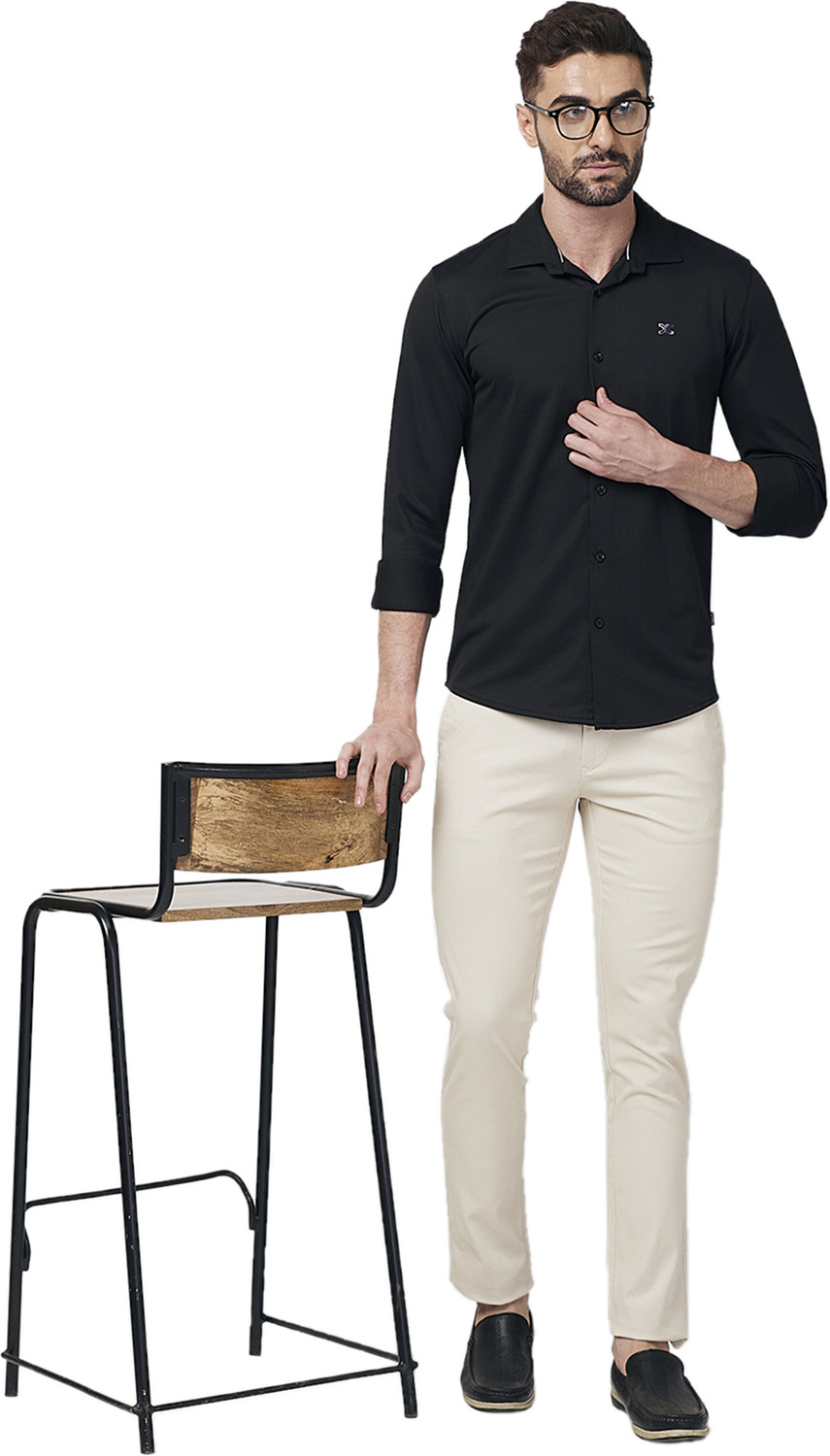 Image of KILLER Men Striped Casual Black Shirt