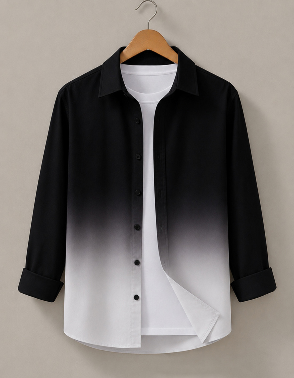 Image of Kizyoo Men Dyed /Ombre Party Black, White Shirt