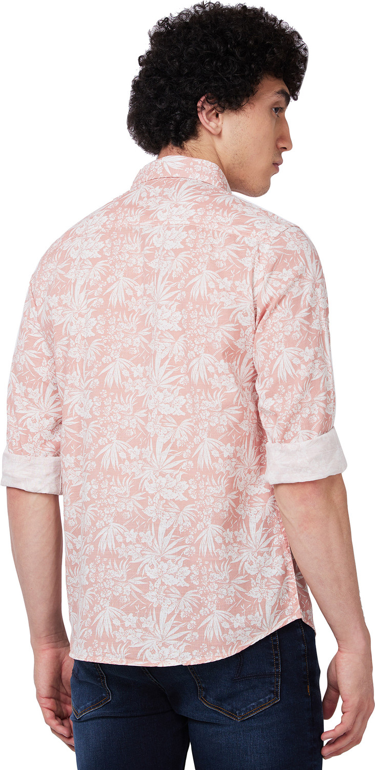 Image of Spykar Men Printed Casual Pink Shirt