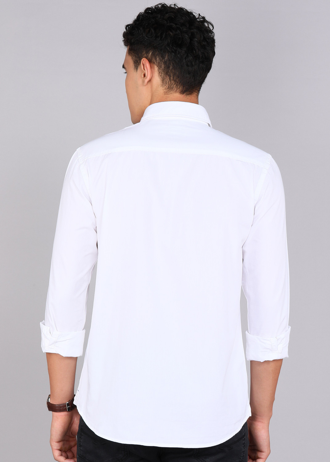 Image of U.S. POLO ASSN. Men Solid Casual White Shirt