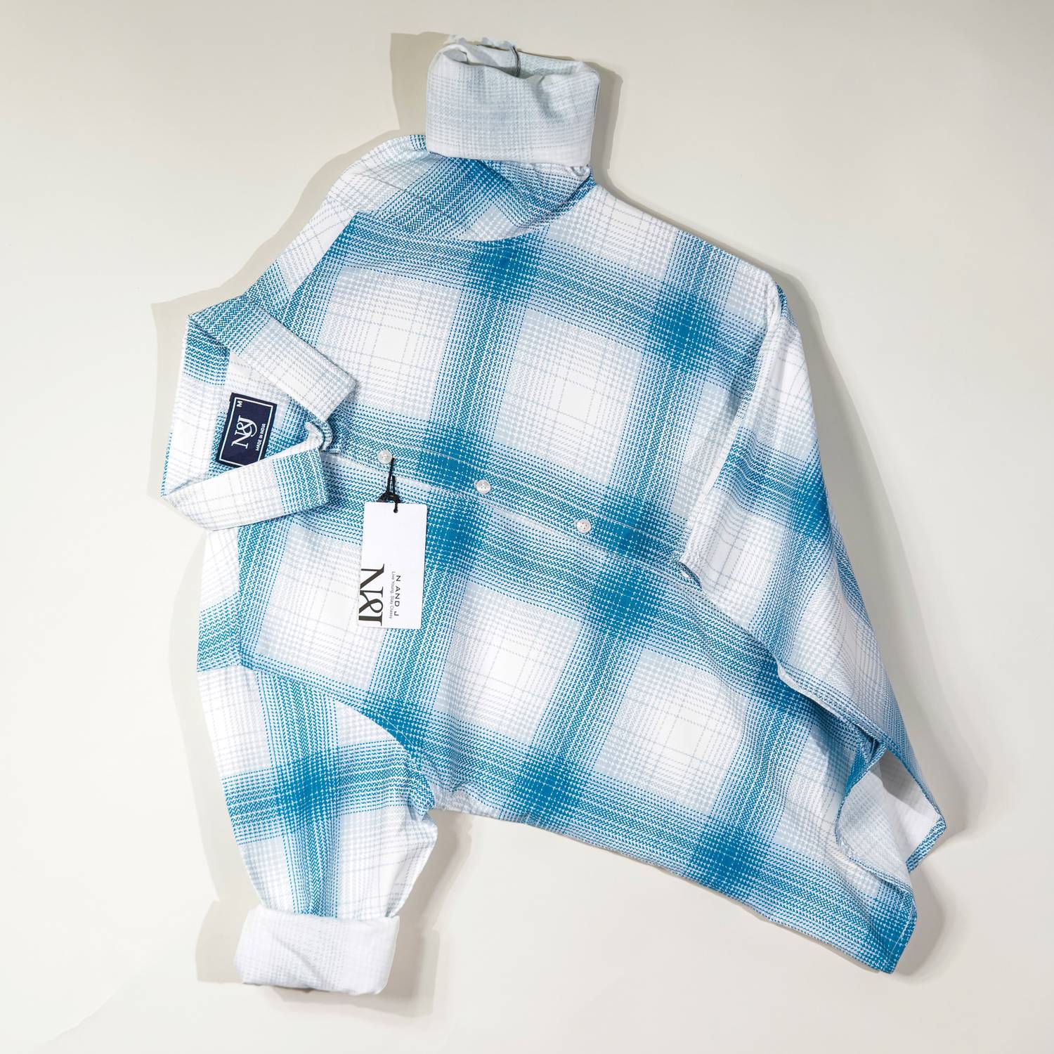 N AND J Men Regular Fit Checkered Spread Collar Casual Shirt - Image 4