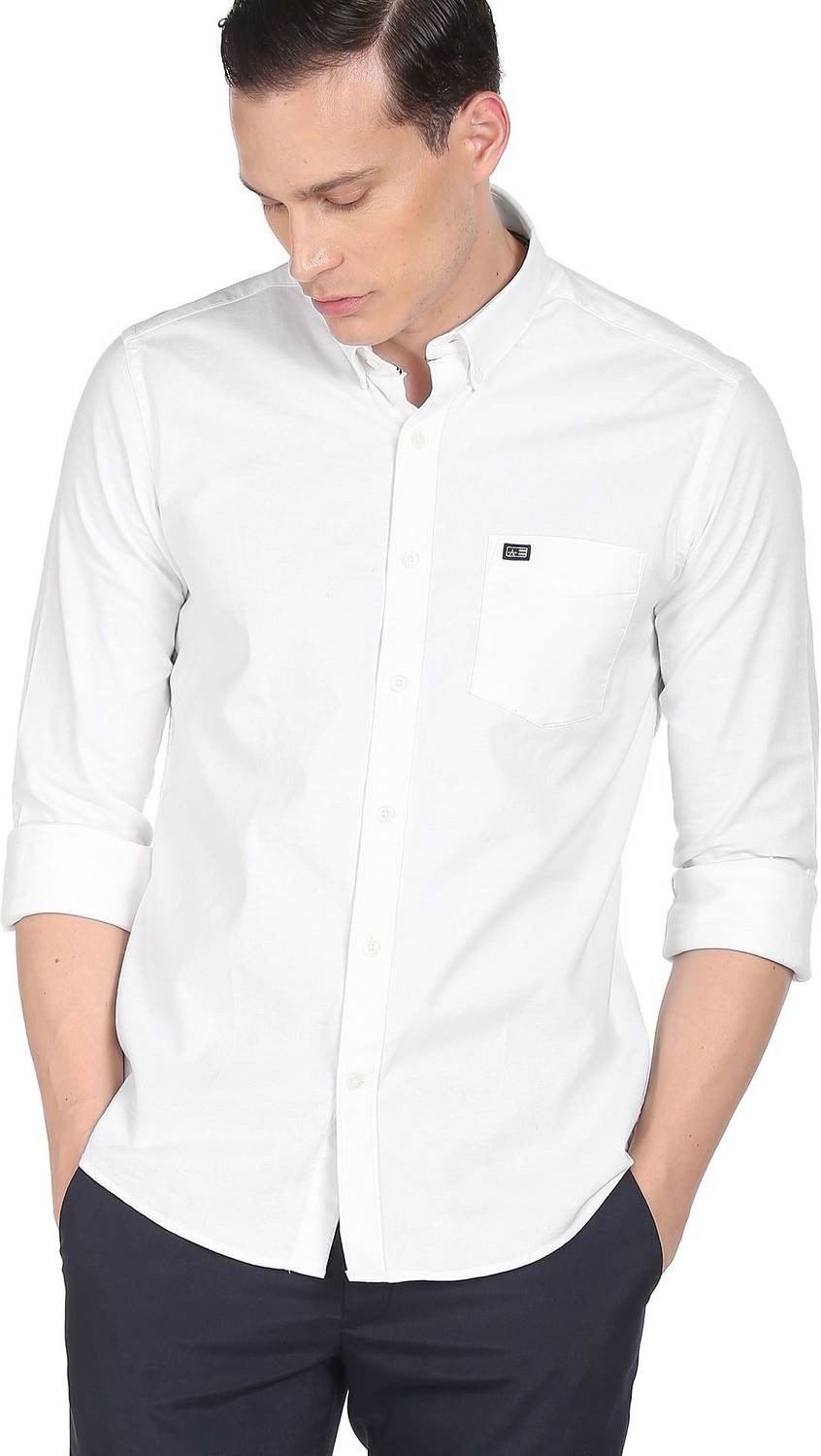 Arrow Sport Men Solid Casual White Shirt