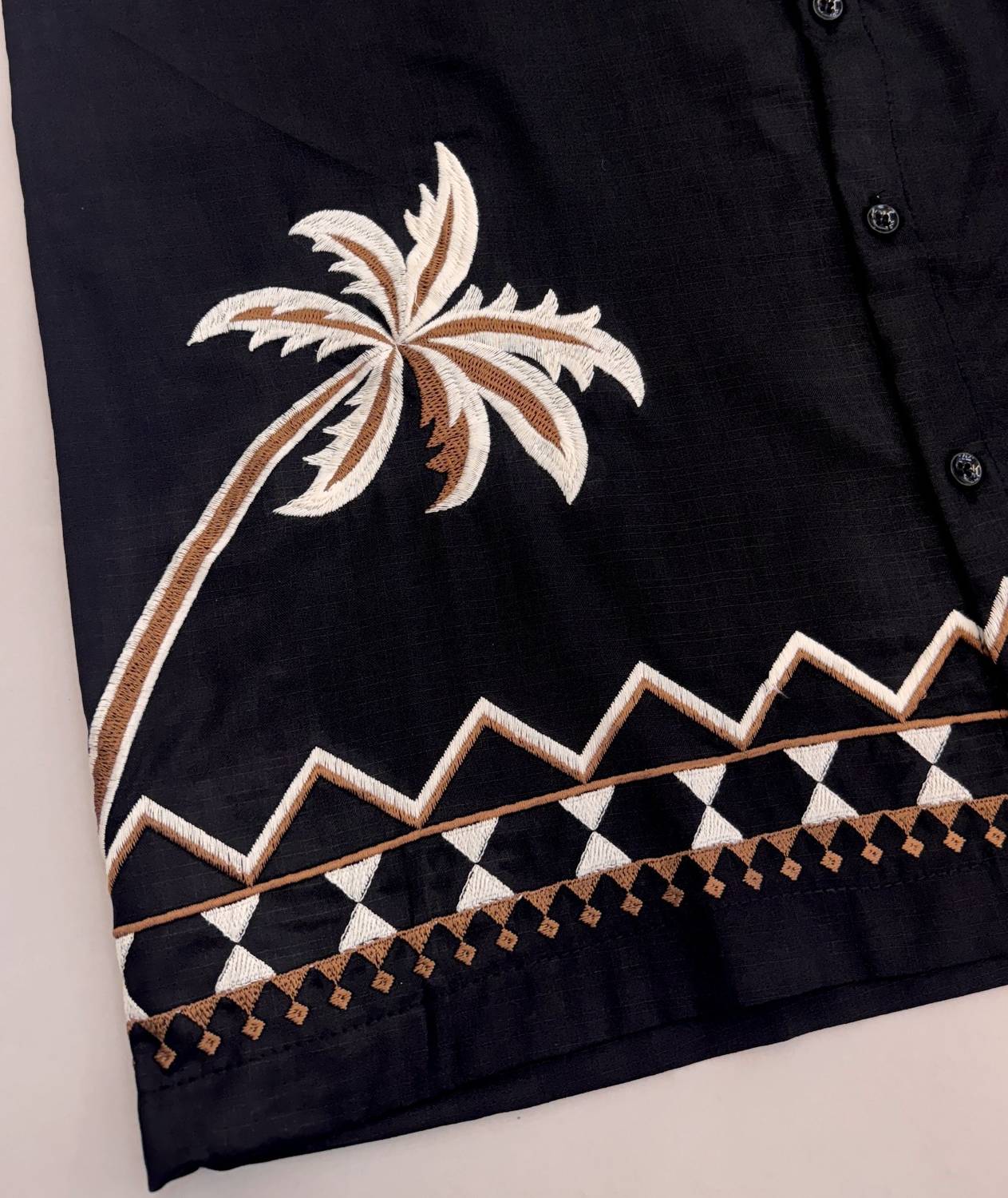 LEMZODIC Men Embroidered Casual Black Shirt - Image 3