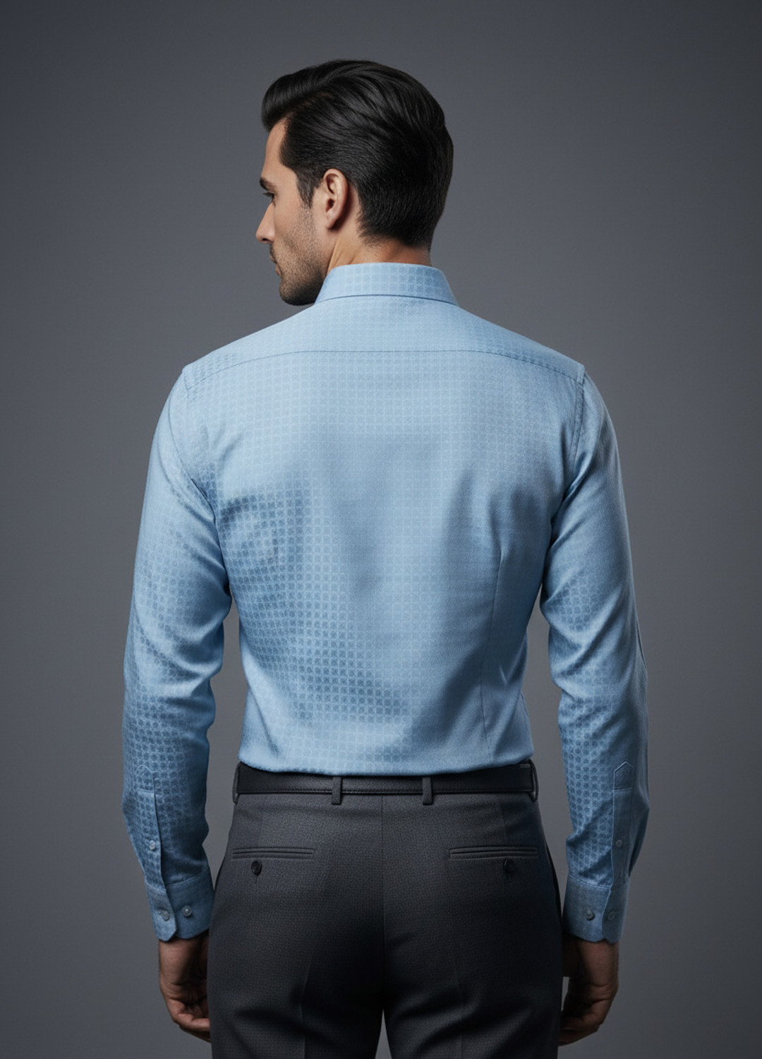 Image of Alocea Men Checkered Formal Blue Shirt