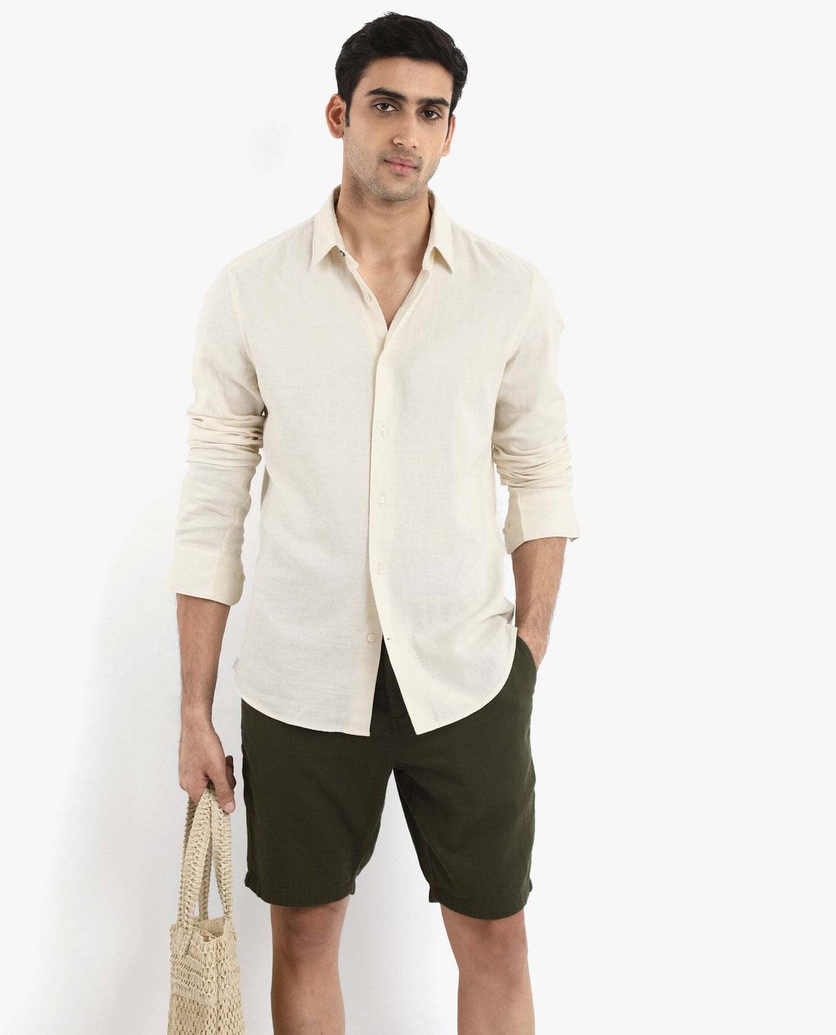 RARE RABBIT Men Solid Casual White Shirt - Image 3