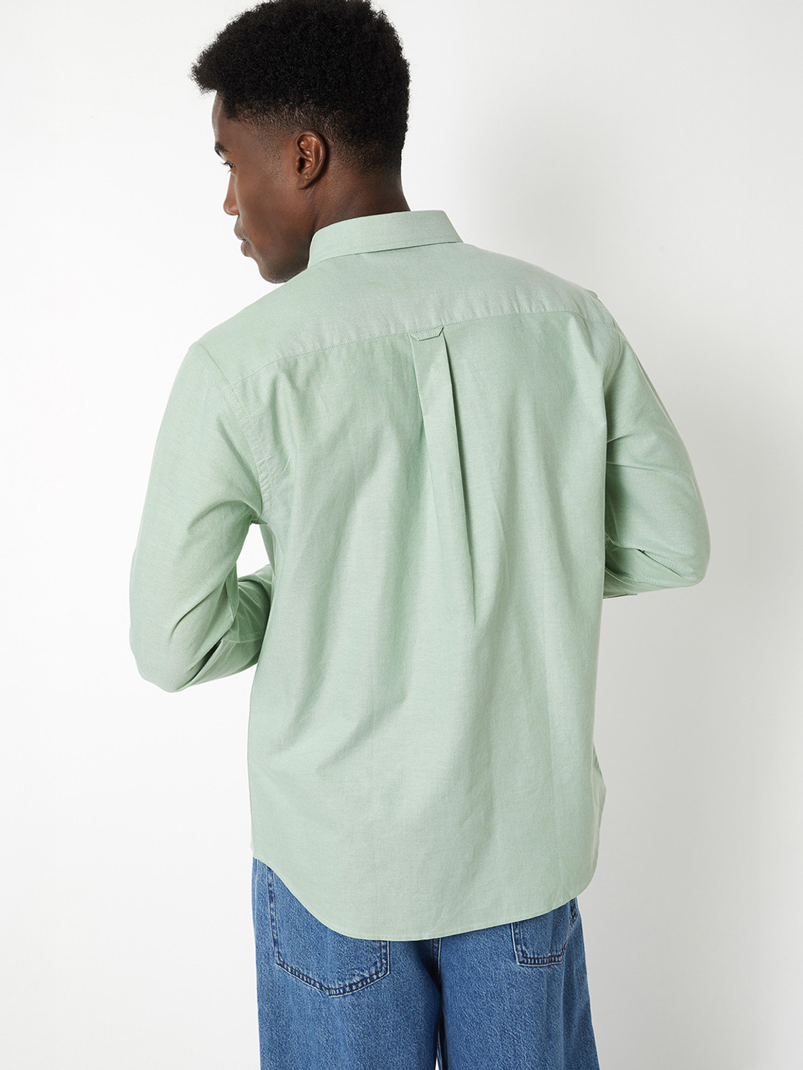 Image of MAX Men Solid Casual Green Shirt