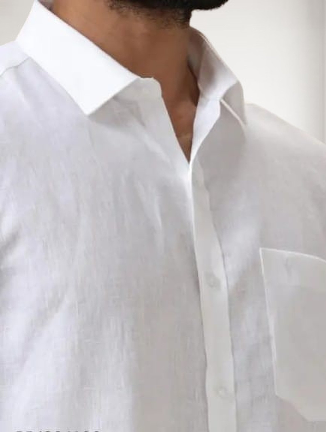 Image of Swadeshi Vastra Men Regular Fit Solid Spread Collar Casual Shirt