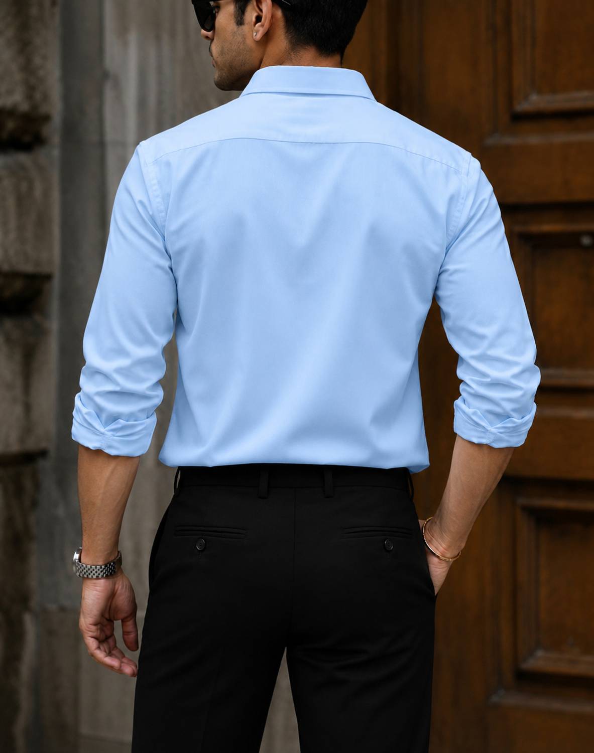JACKBELLA Men Light Blue Casual Shirt - Image 2