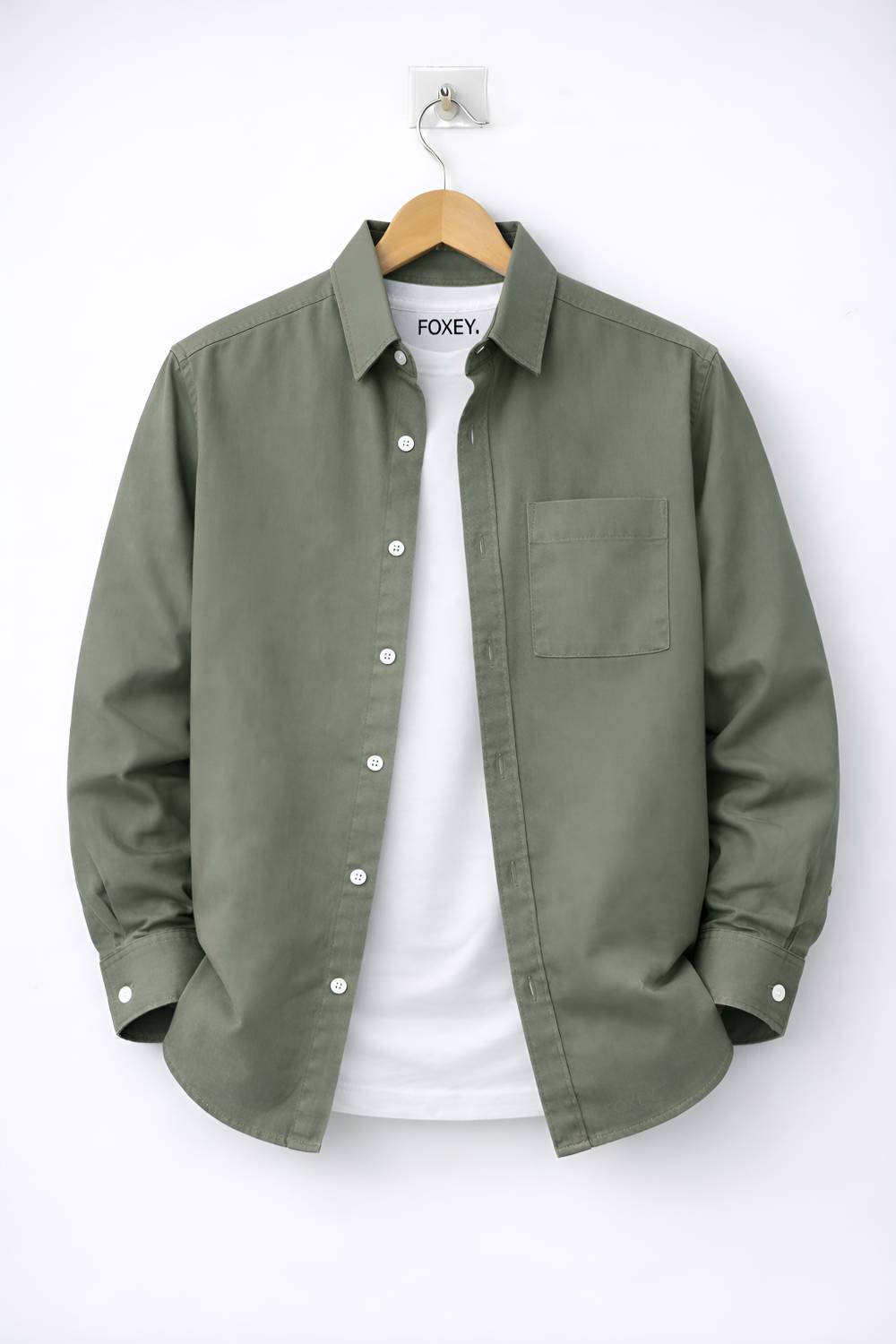 FOXEY Men Green Casual Shirt - Image 1