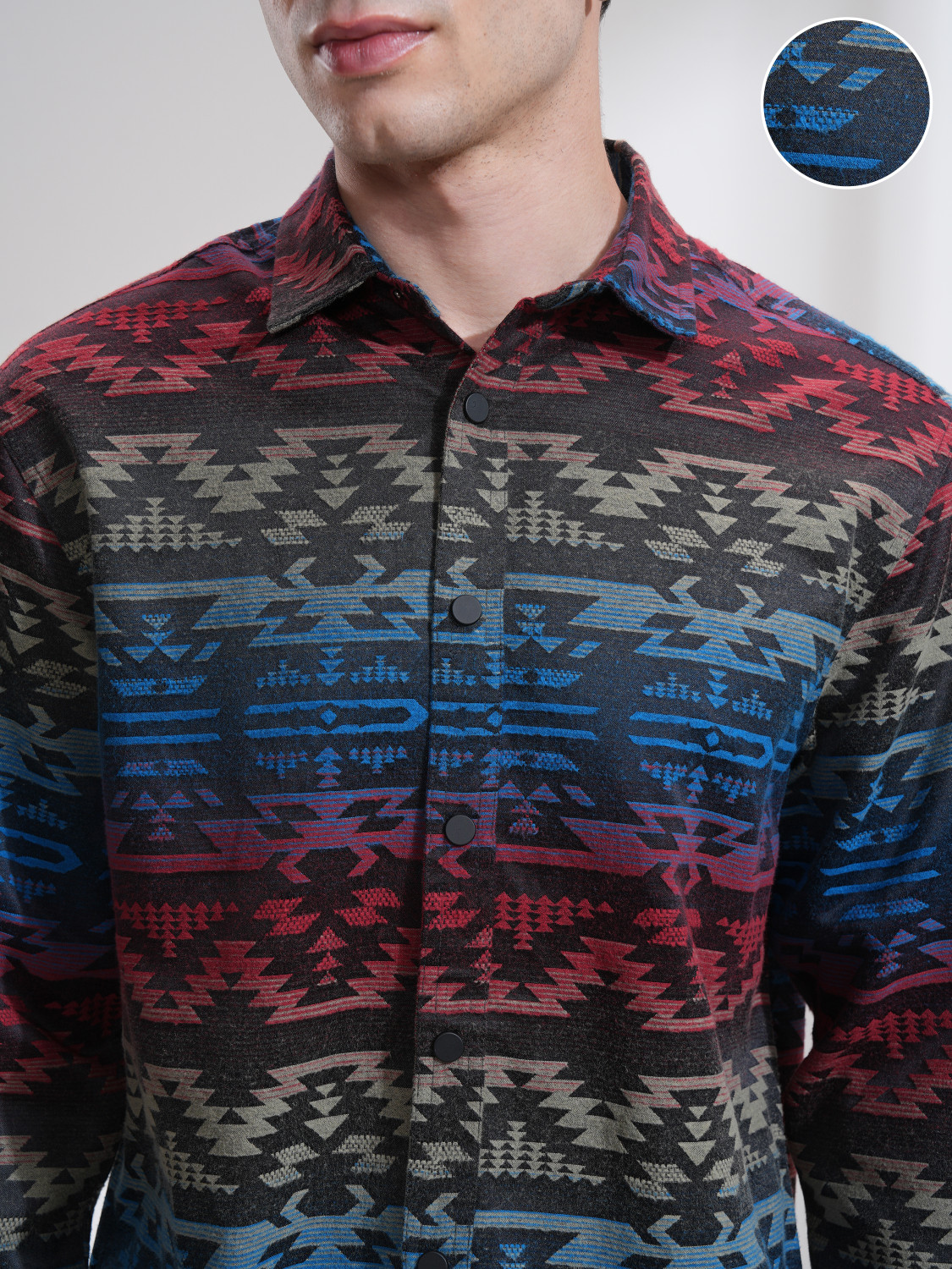 Image of HIGHLANDER Men Self Design Casual Multicolor Shirt
