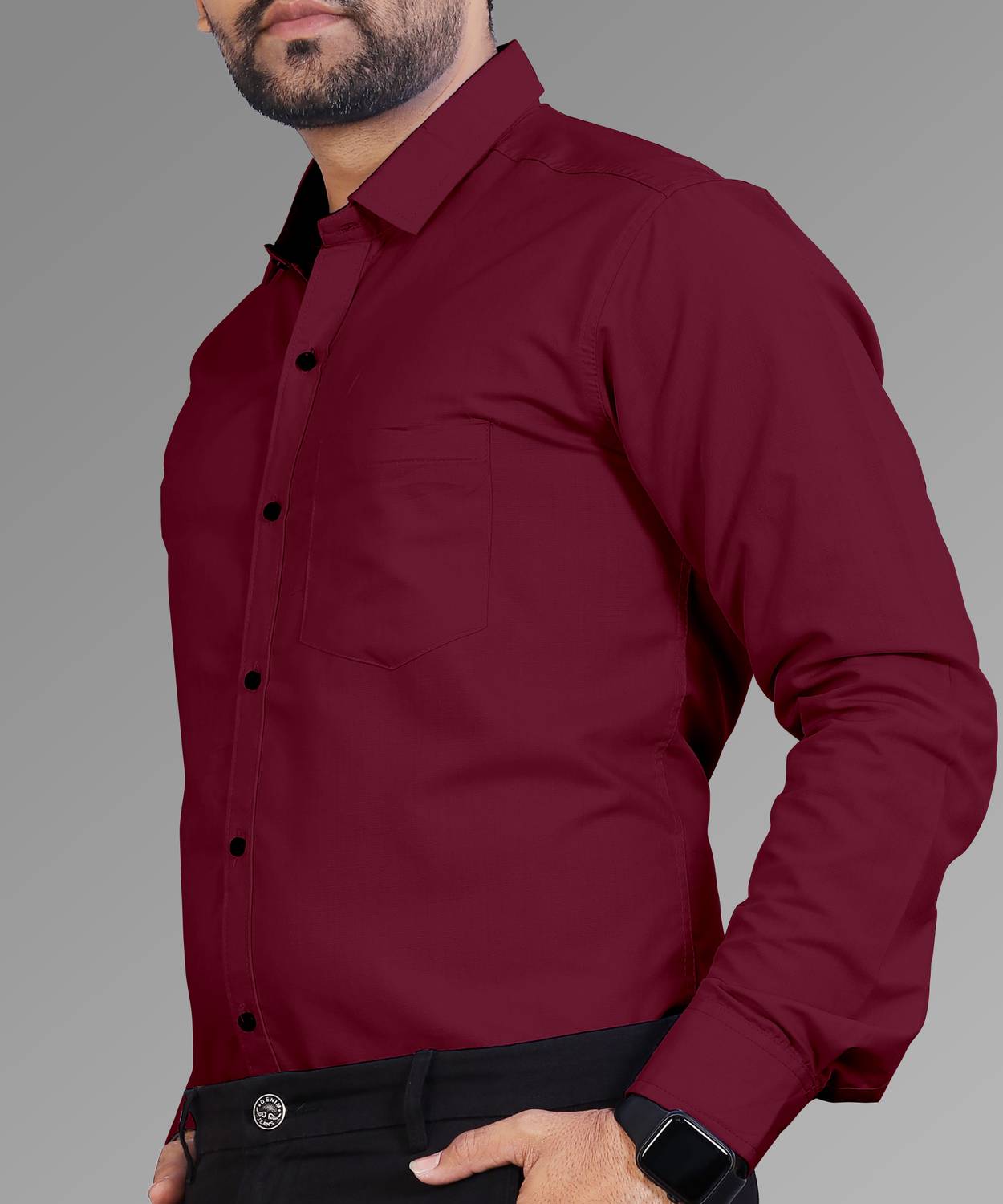 COMBRAIDED Men Maroon Casual Shirt - Image 3