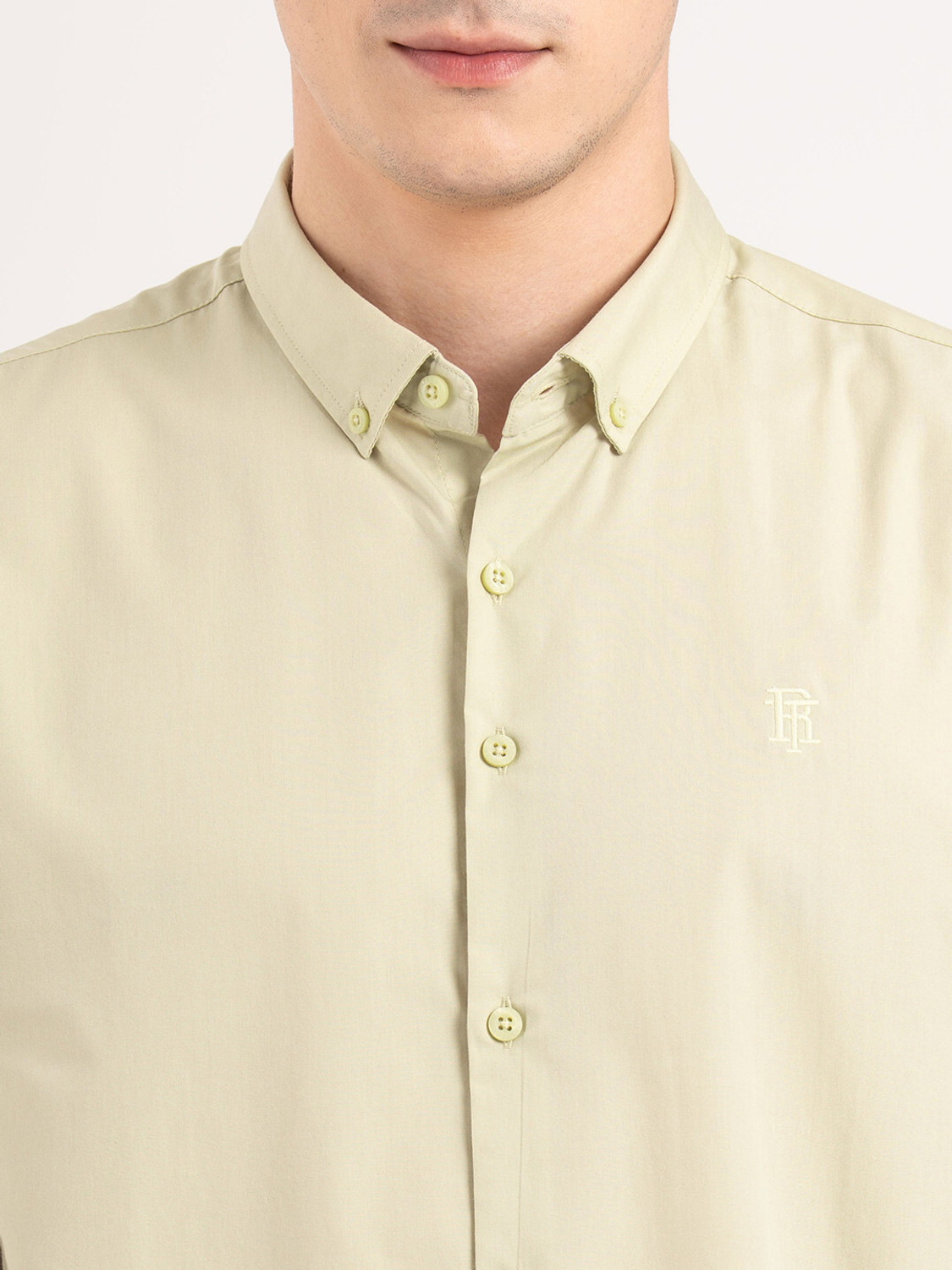 Image of RED TAPE Men Solid Casual Beige Shirt