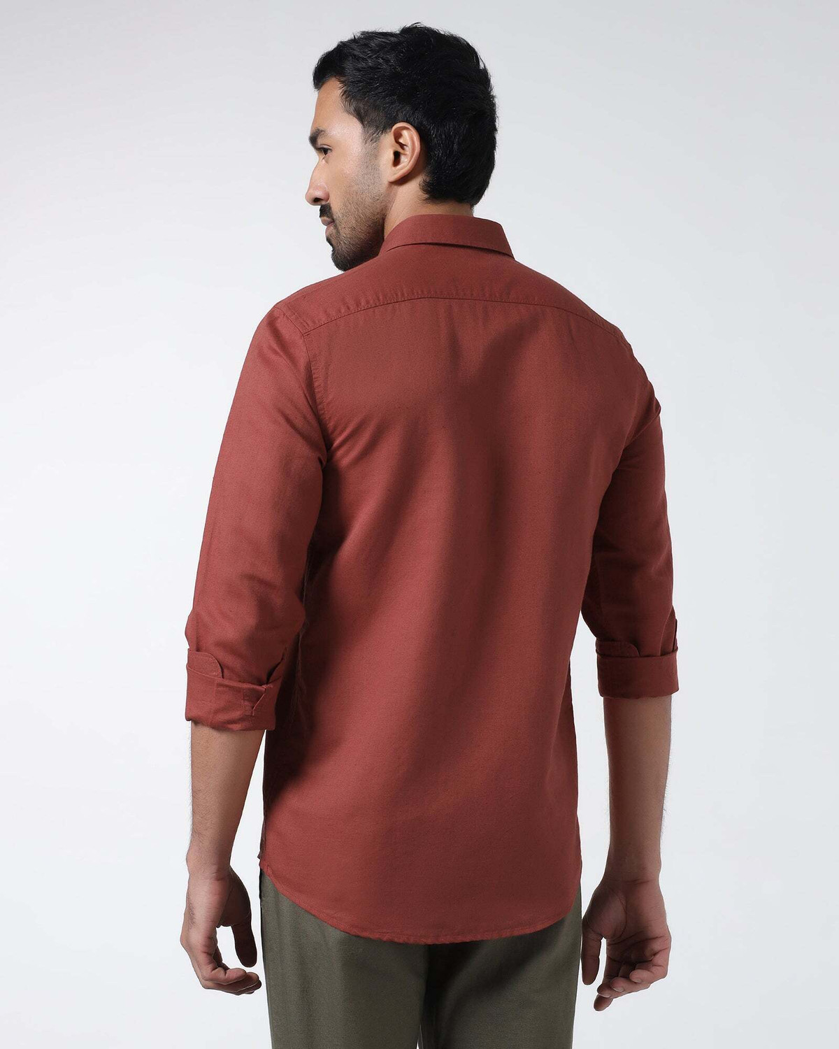 Image of Blackberrys Men Solid Casual Red Shirt