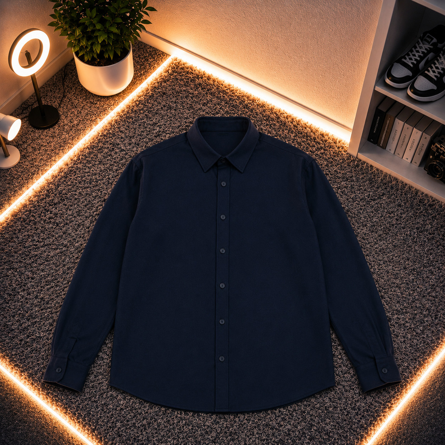 Image of Asta Moda Men Boxy Fit Graphic Print Spread Collar Casual Shirt