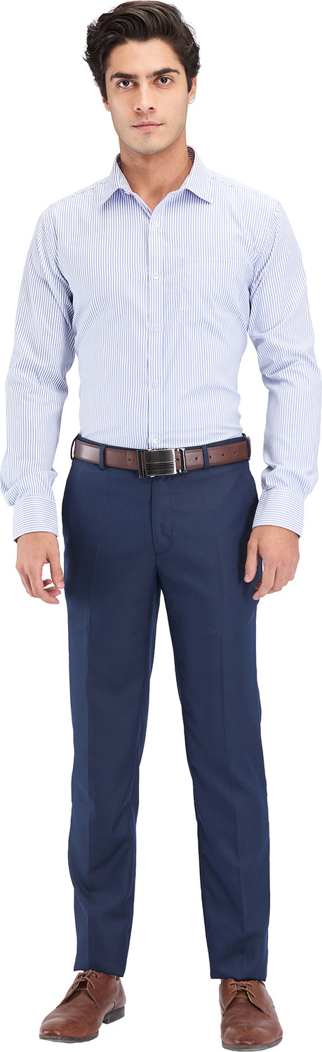 Image of PARK AVENUE Men Slim Fit Striped Formal Shirt