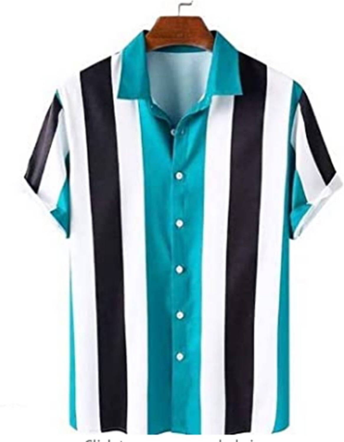 bollydolldesigner Men Solid, Striped Casual Blue Shirt