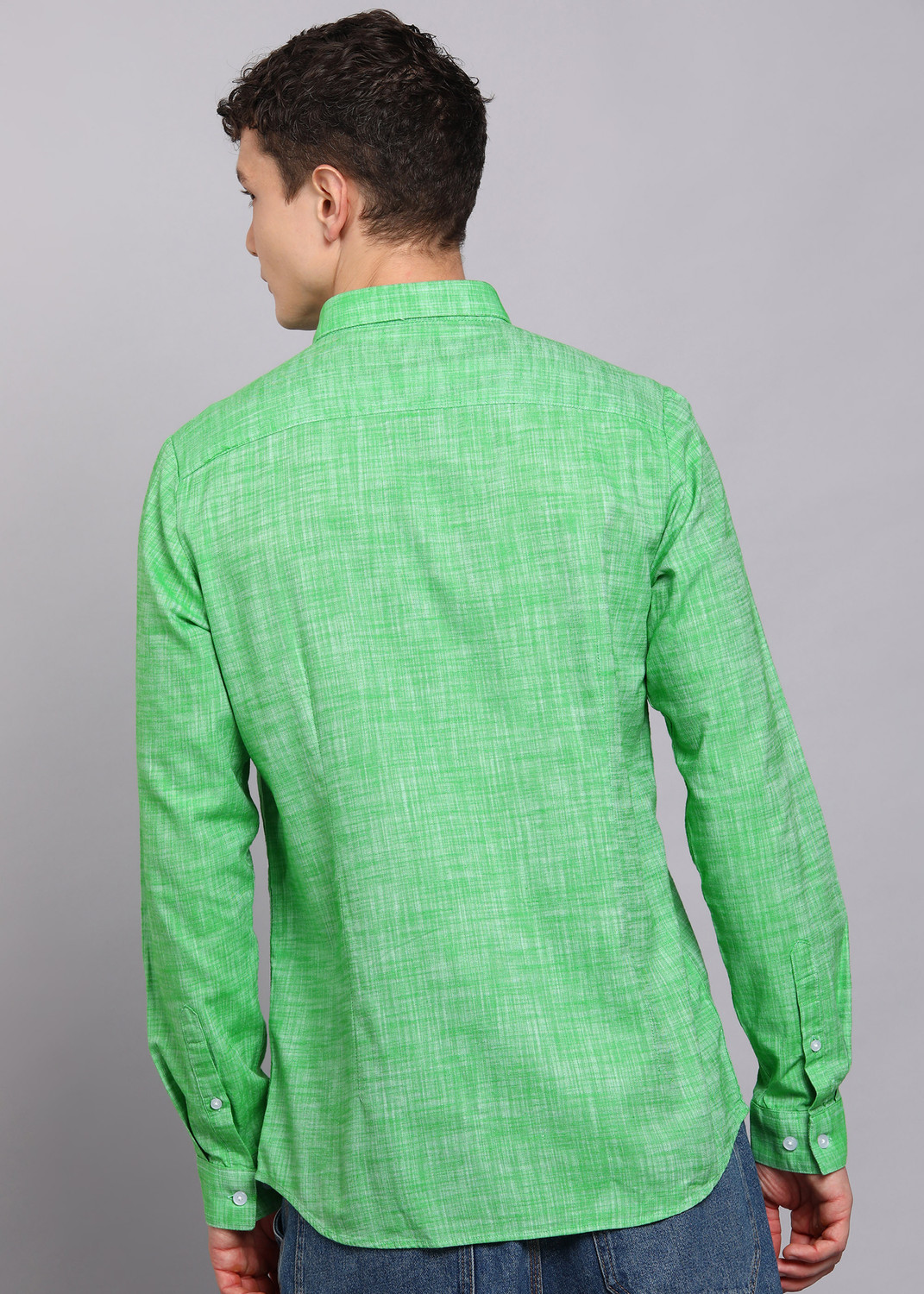 Image of Allen Solly Men Solid Casual Green Shirt