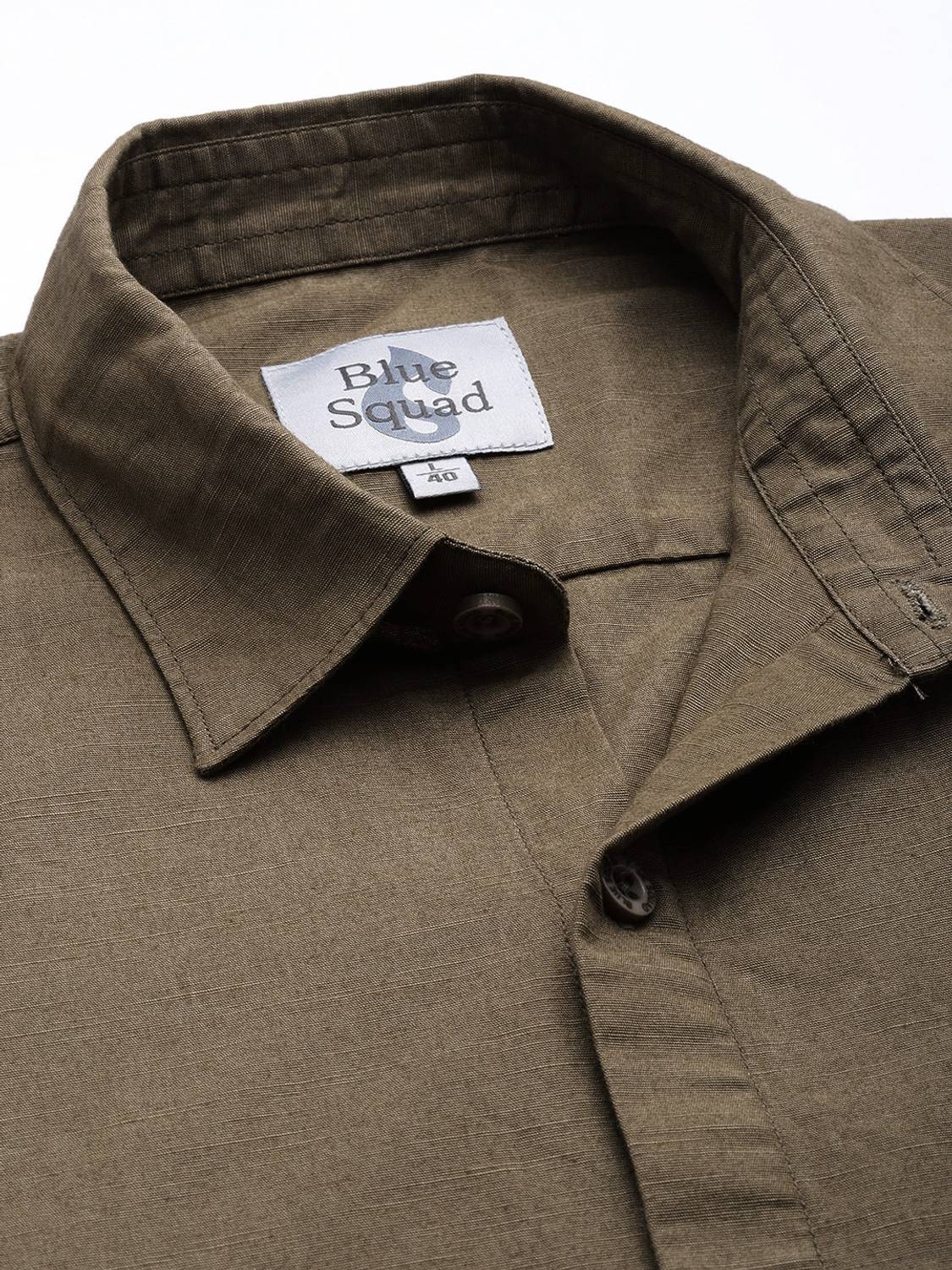 Blue Squad Men's Brown Solid Casual Shirt - Image 4
