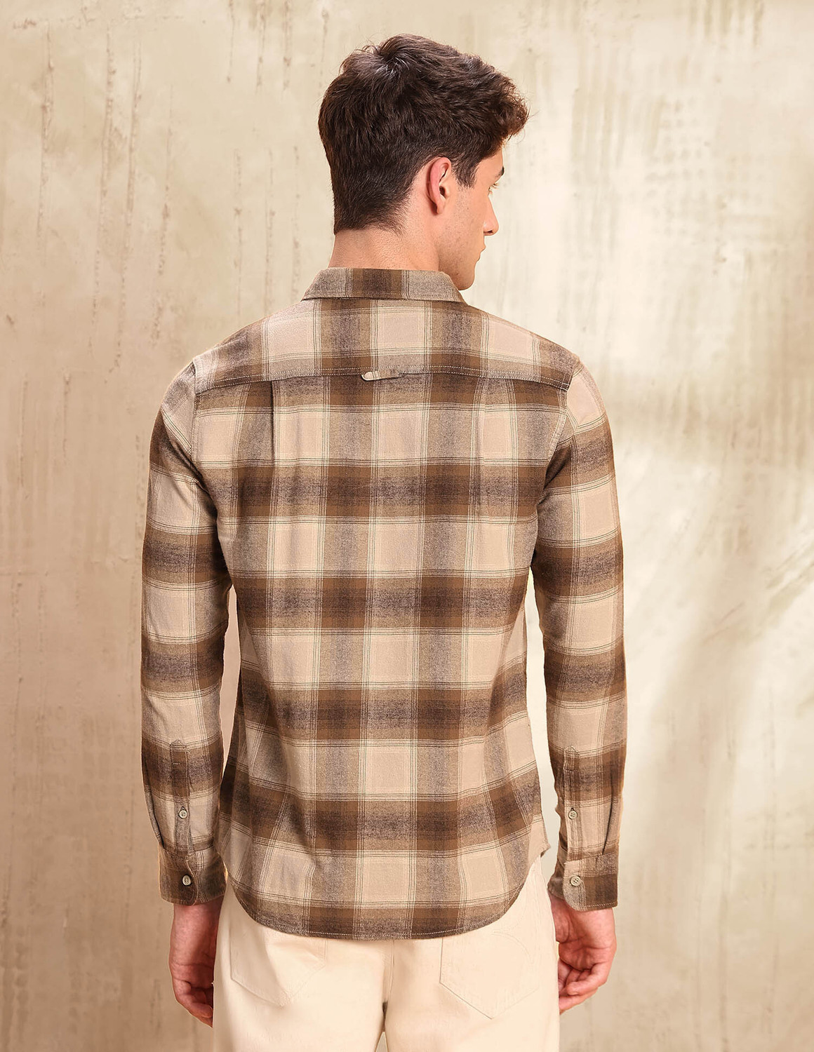 Image of U.S. Polo Assn. Denim Co. Men Checkered Casual Brown Shirt