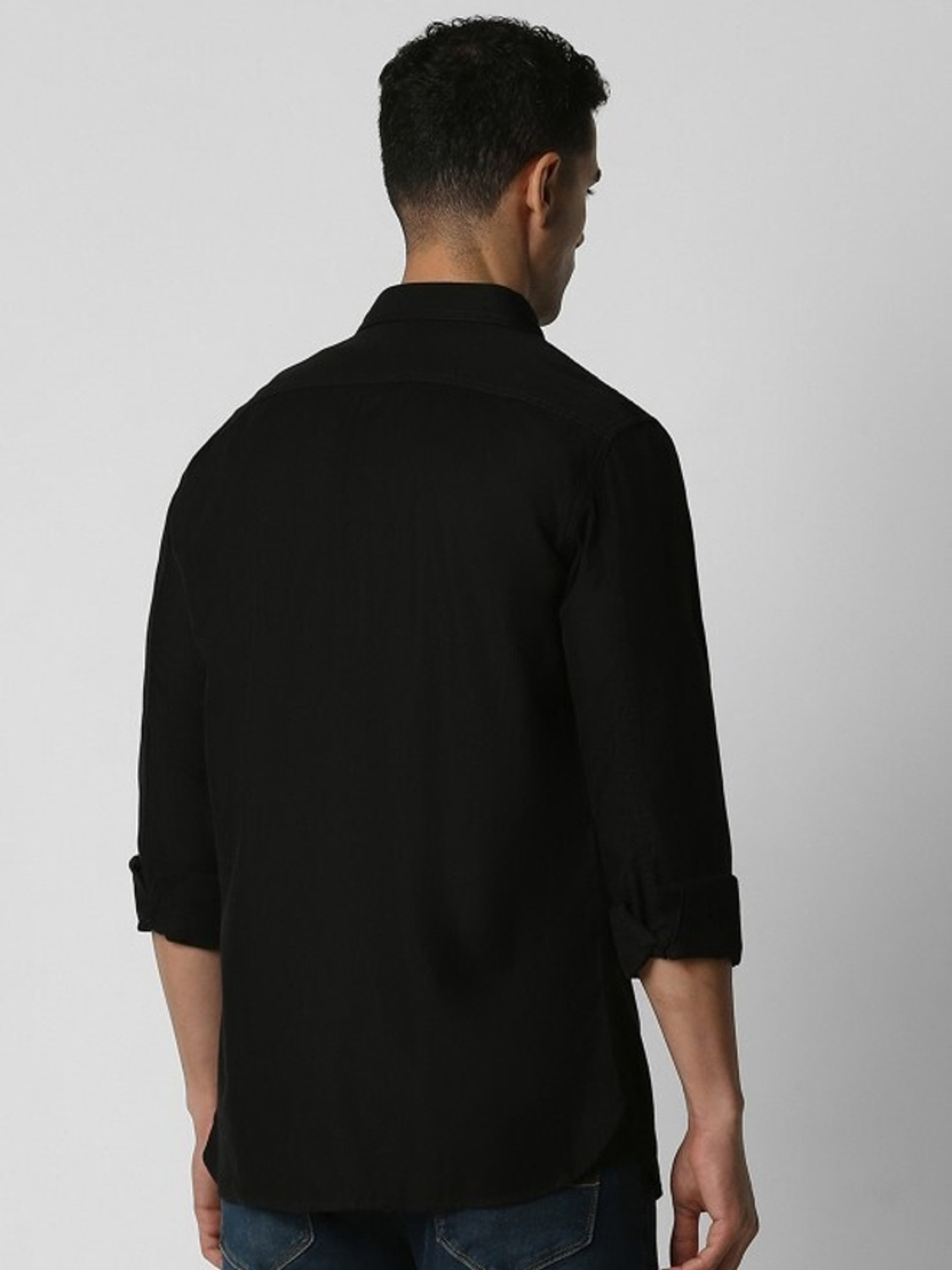 Image of SARVGYA FASHION Men Solid Formal Black Shirt