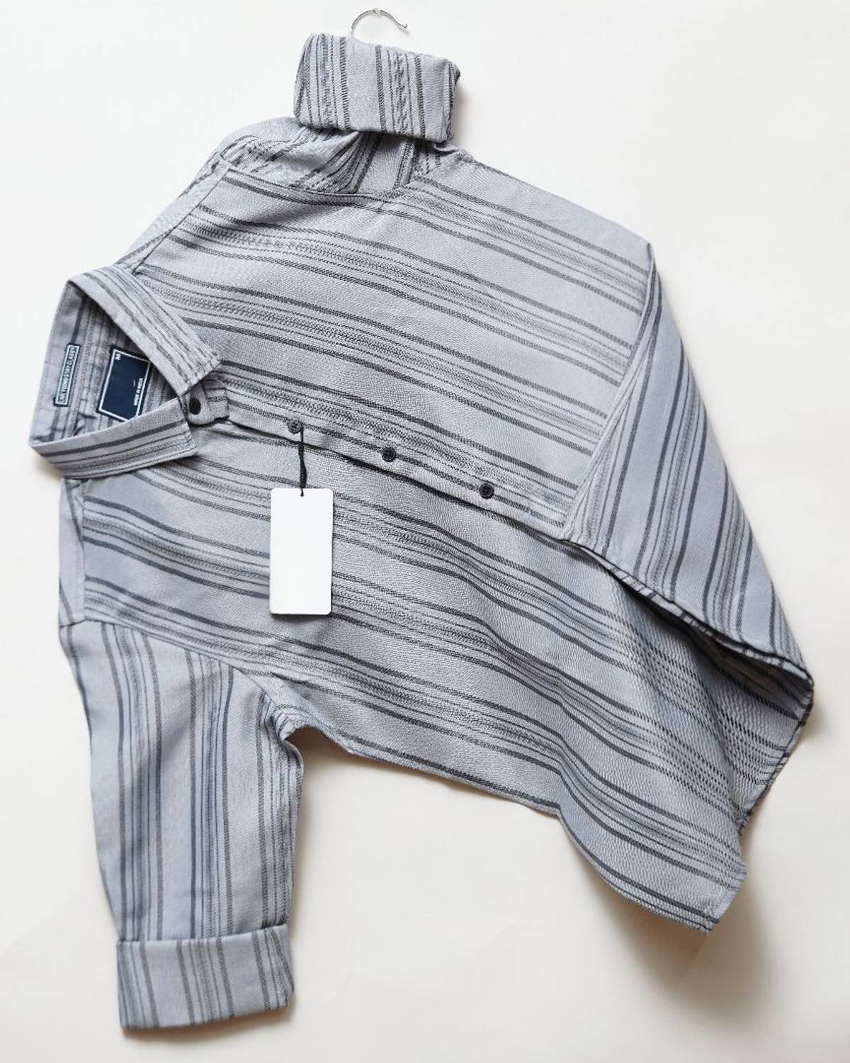 Wearich Men Grey Striped Casual Shirt - Image 1