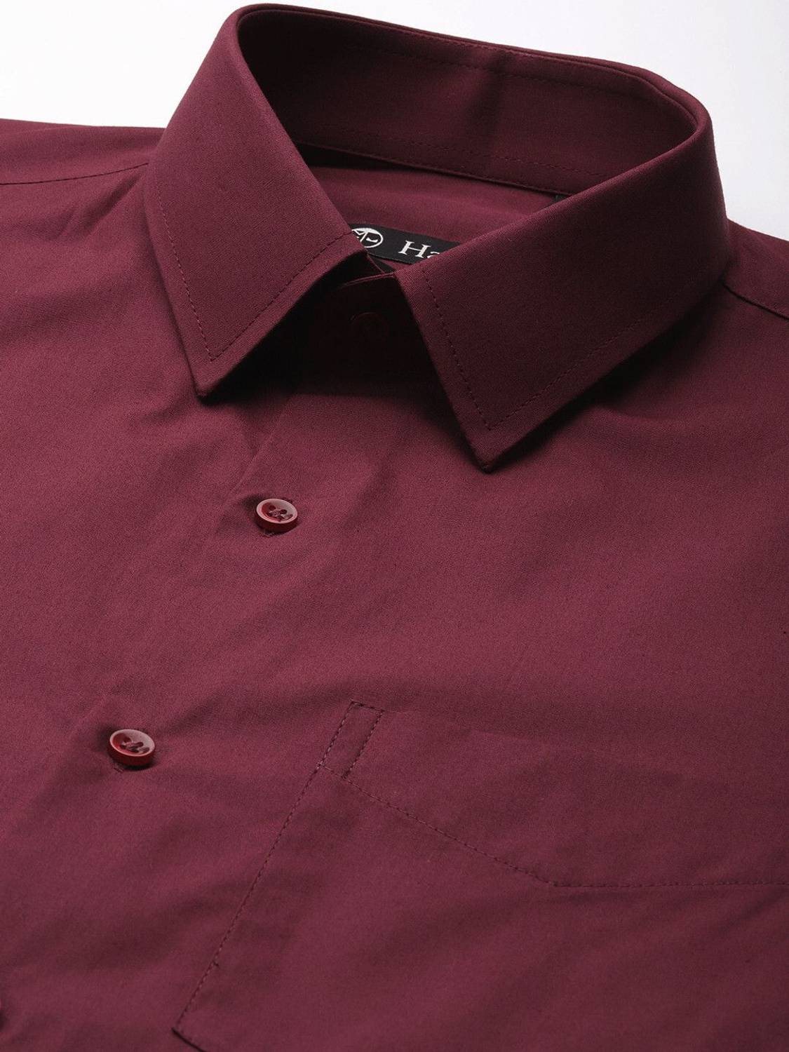 Hancock Men Maroon Formal Shirt - Image 2