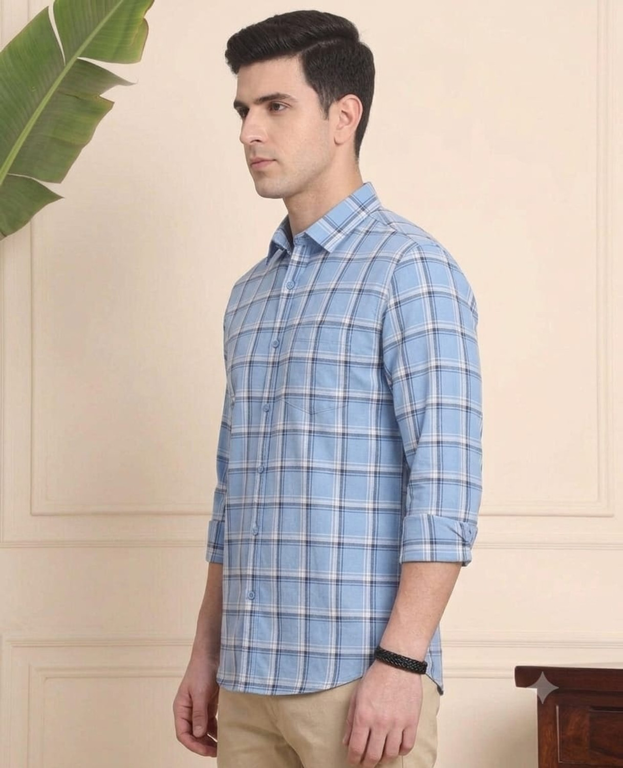 Image of rockstar z Men Checkered Casual Multicolor Shirt