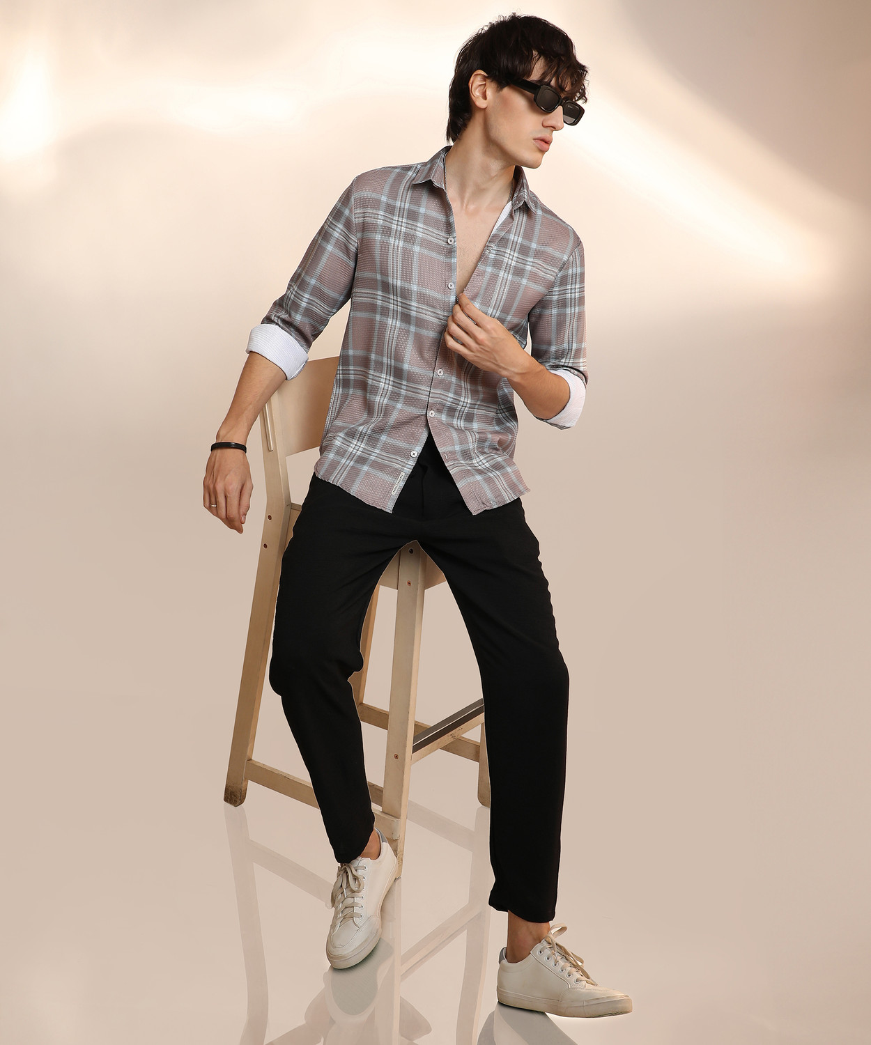 Image of CAMPUS SUTRA Men Self Design Casual Multicolor Shirt