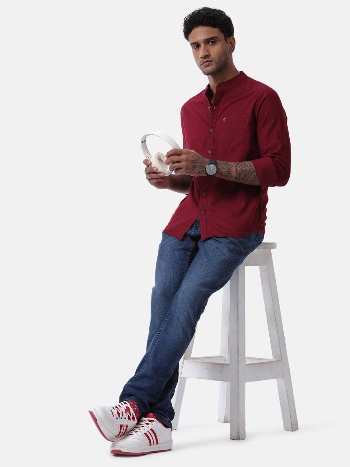 WROGN Men Maroon Casual Shirt - Image 2