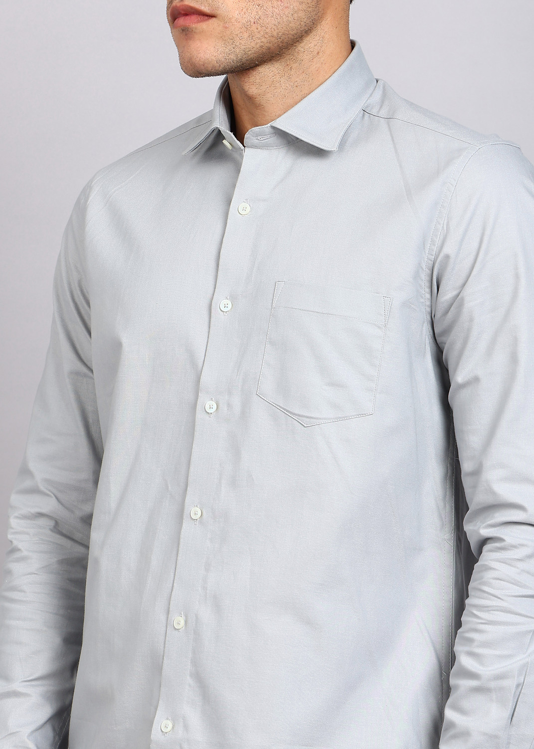 Image of INTEGRITI Men Slim Fit Solid Spread Collar Formal Shirt