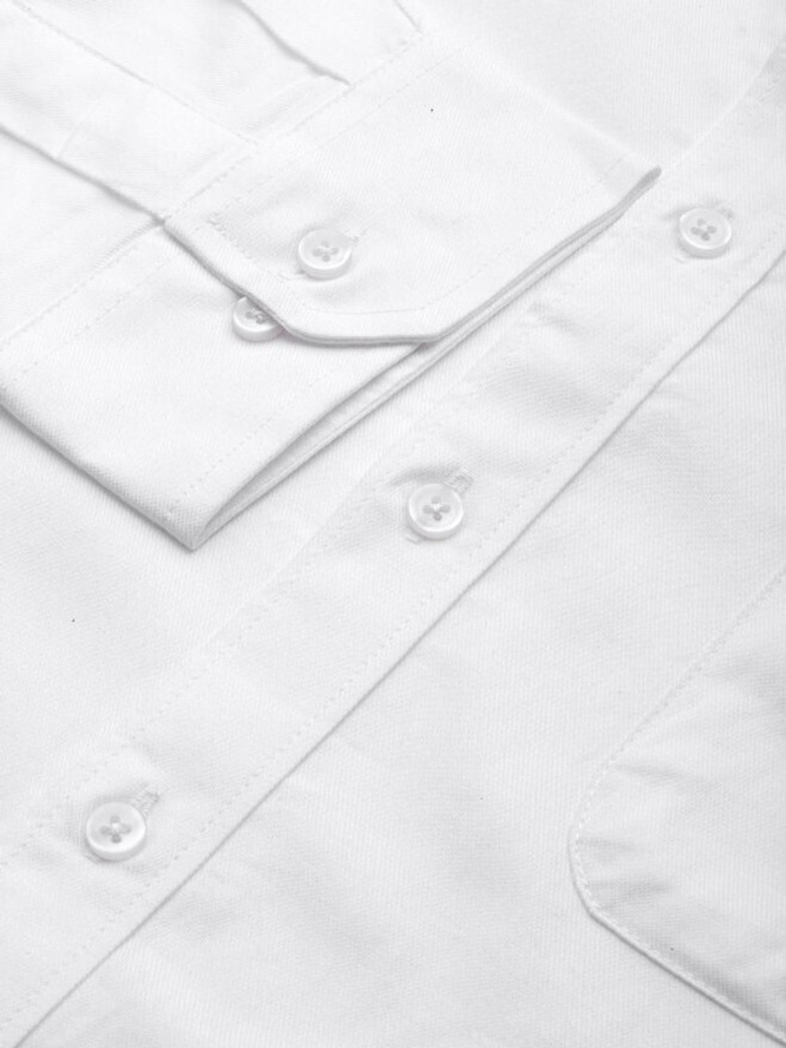 Image of METRONAUT PLUS Men Solid Formal White Shirt