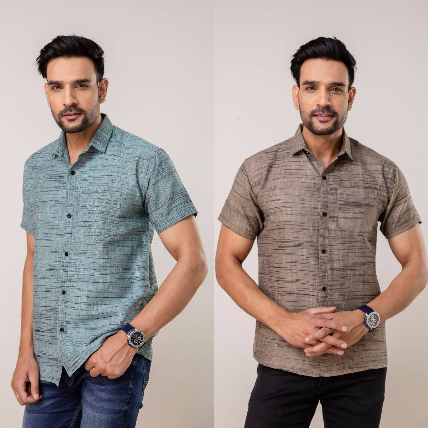 Auzanoor Collection Men Self Design Casual Multicolor Shirt