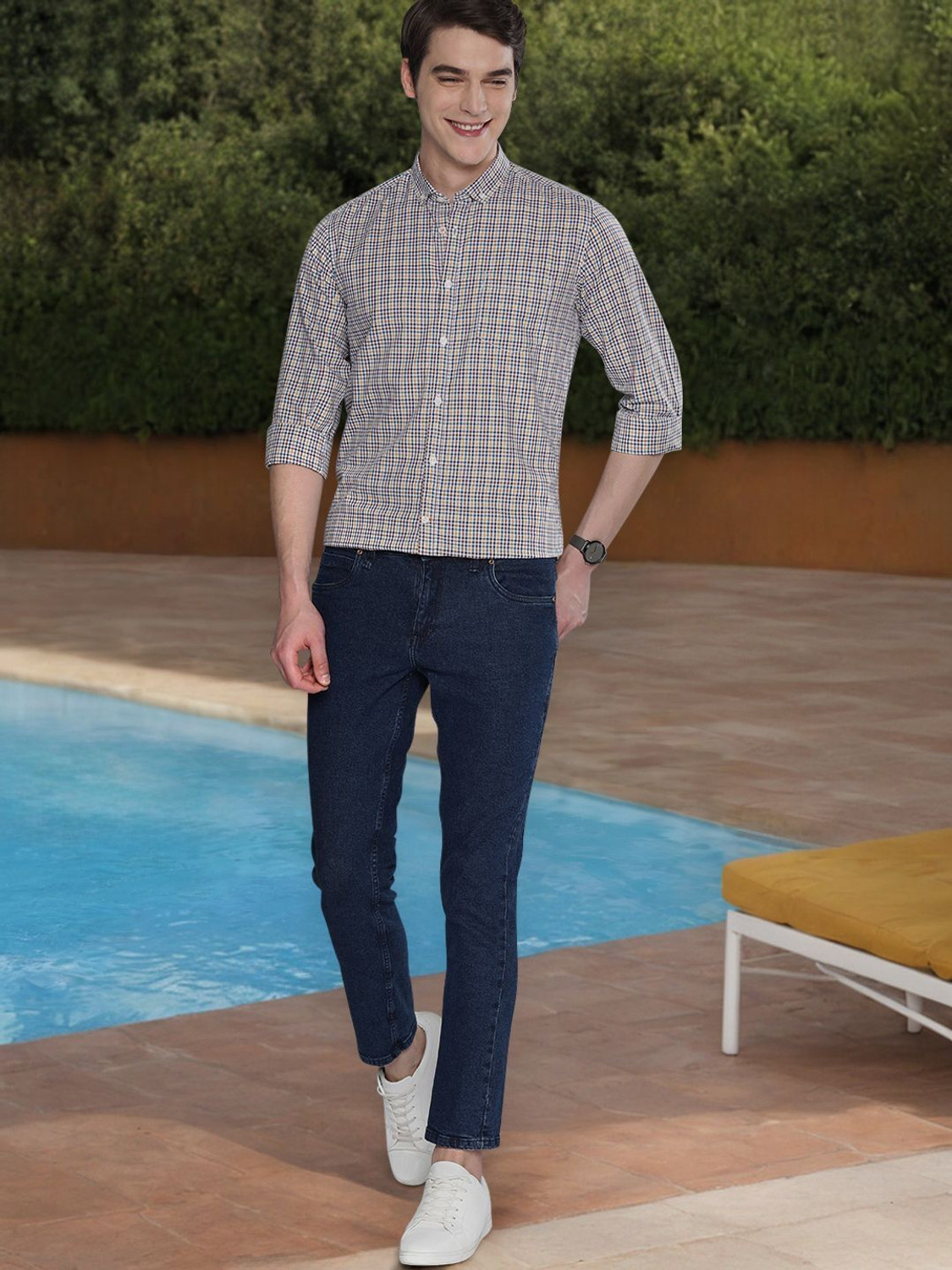 Image of Mast & Harbour Men Checkered Casual Multicolor Shirt