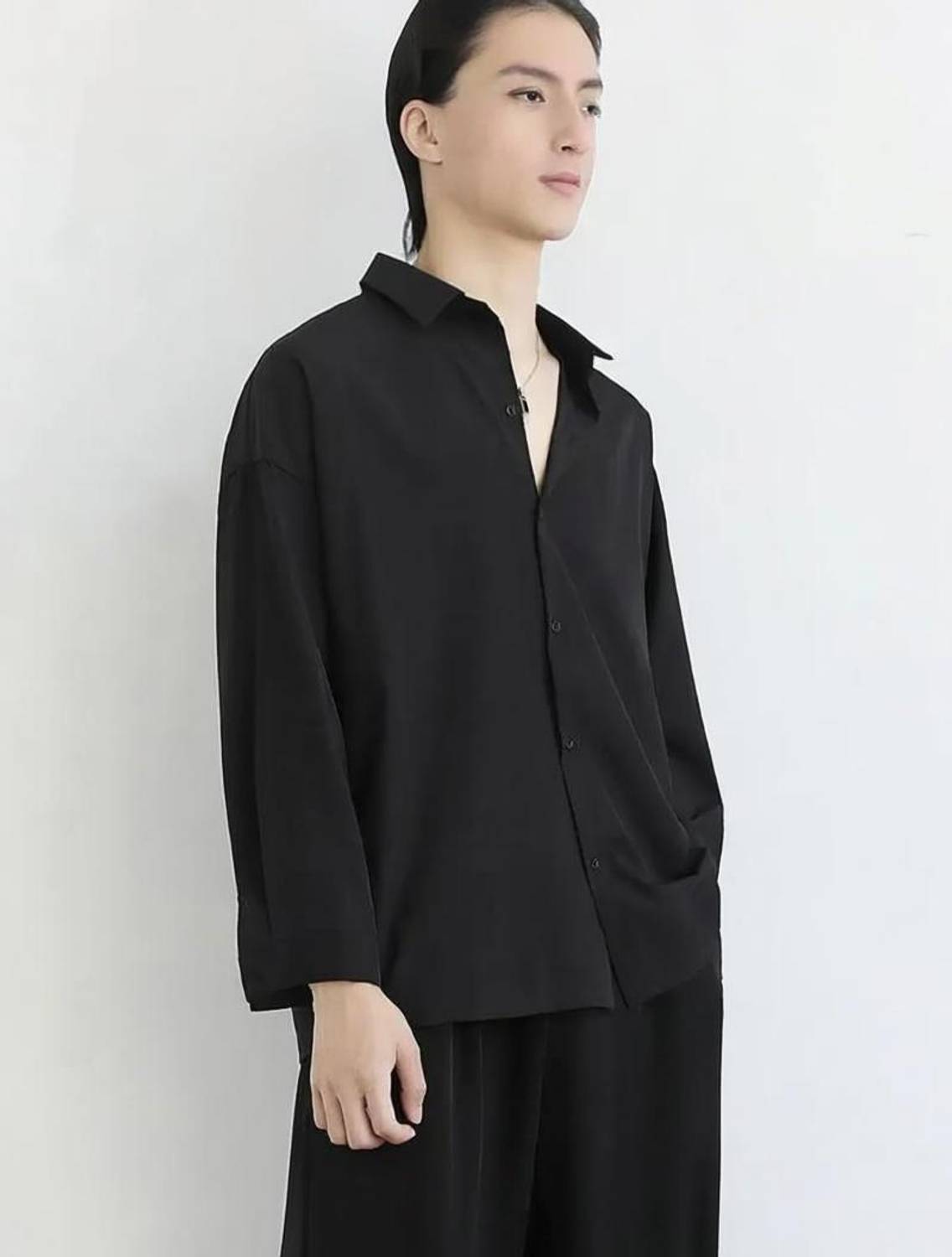 SHABIB Men Solid Casual Black Shirt - Image 1