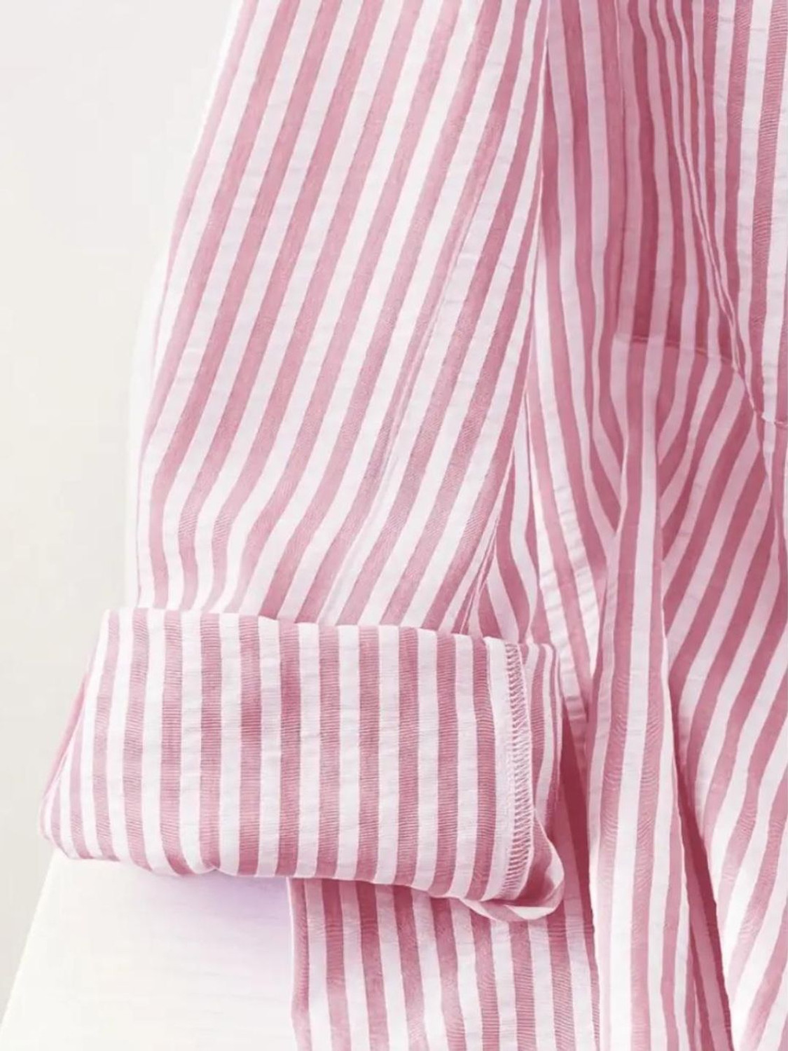 Image of LUSH&LOOM LIFESTYLE Women Striped Casual Pink Shirt