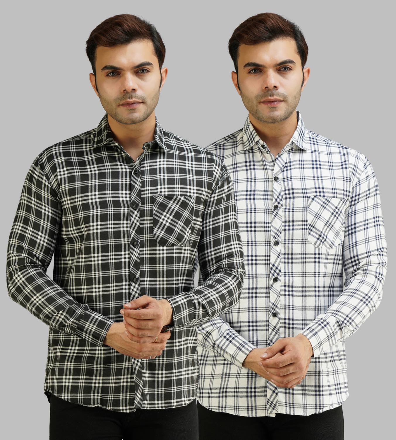 youth first Men Regular Fit Checkered Spread Collar Casual Shirt