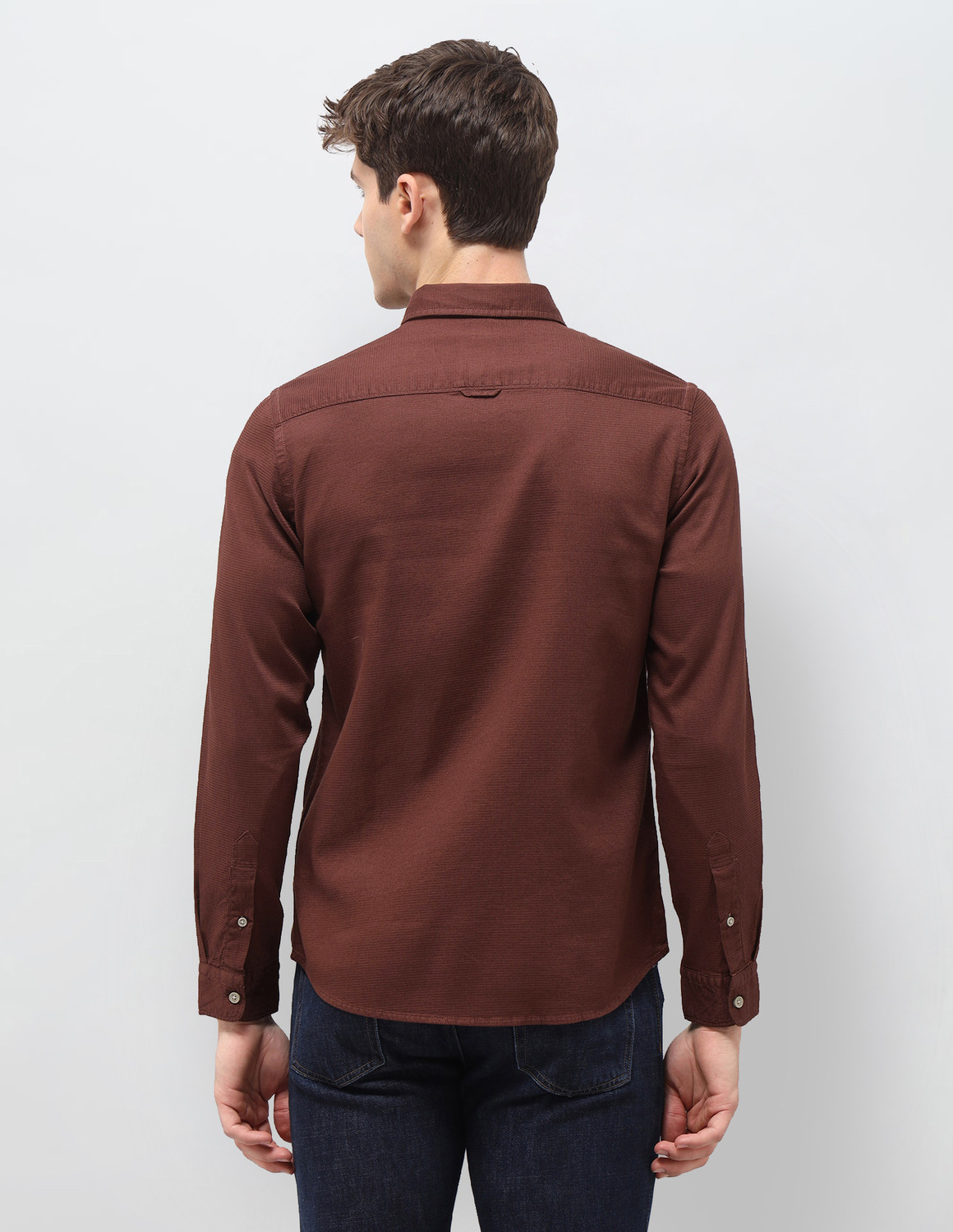 Image of U.S. Polo Assn. Denim Co. Men Solid Casual Brown Shirt