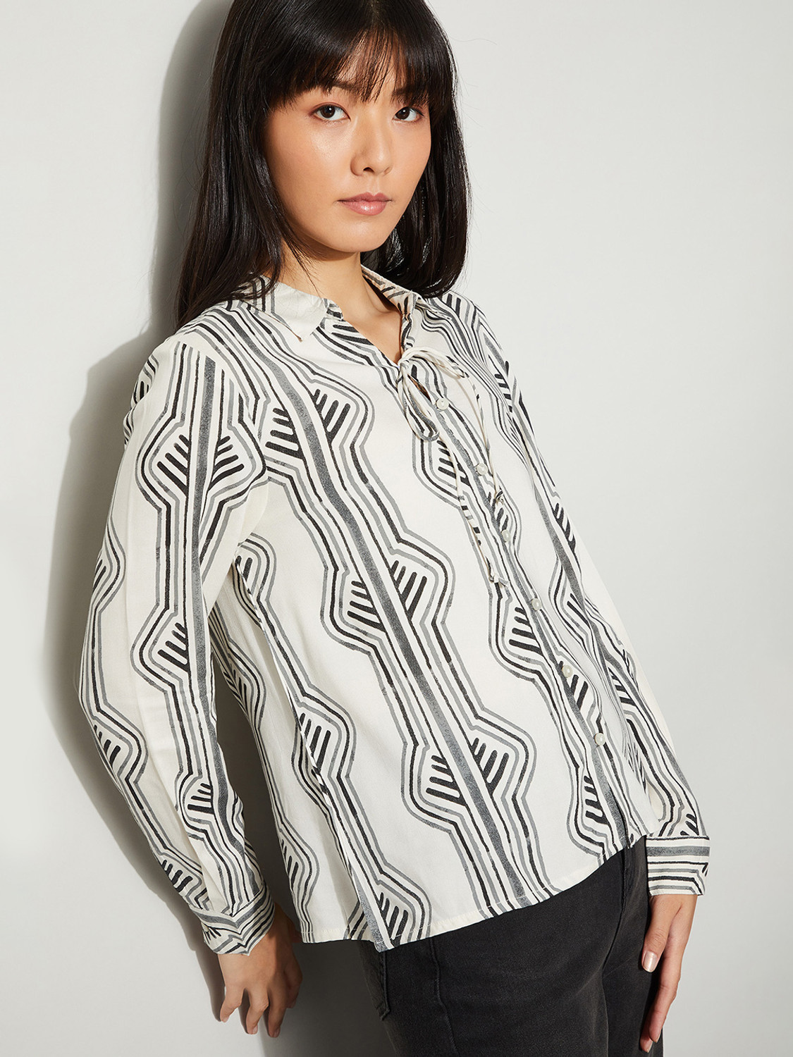 Image of Fame Forever by Lifestyle Women Printed Casual White Shirt
